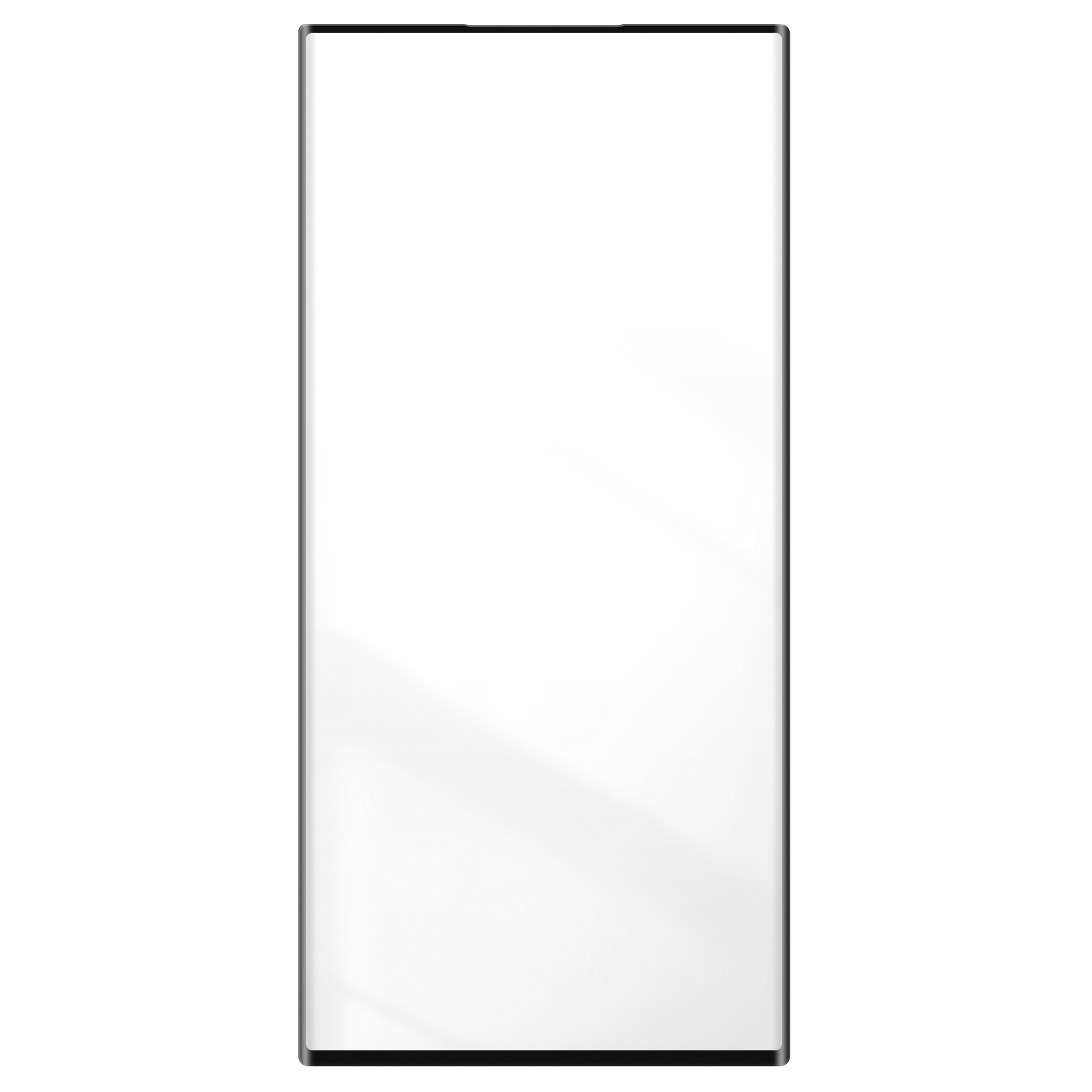 Uno smartphone moderno con schermo bianco e cornice nera.