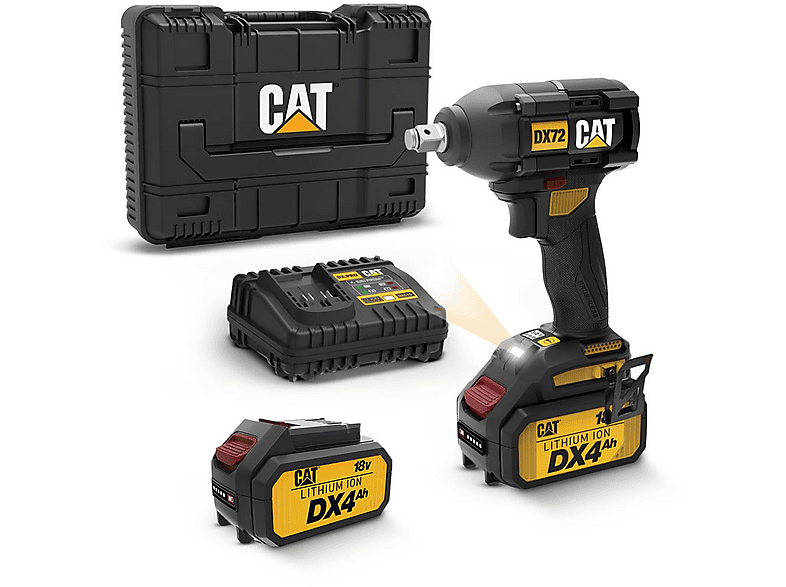 CAT DX72 18Volt/4.0Ah Li-ion Çift Akülü Şarjlı 350NM Kömürsüz Profesyonel Somun Sıkma Makinesi