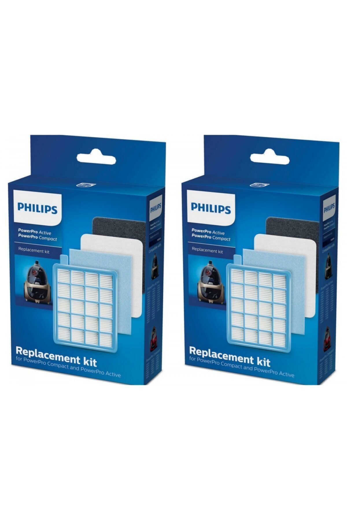 POPULER Philips FC 9530 PowerPro Active Uyumlu  Hepa Filtre Seti 2 Kutu