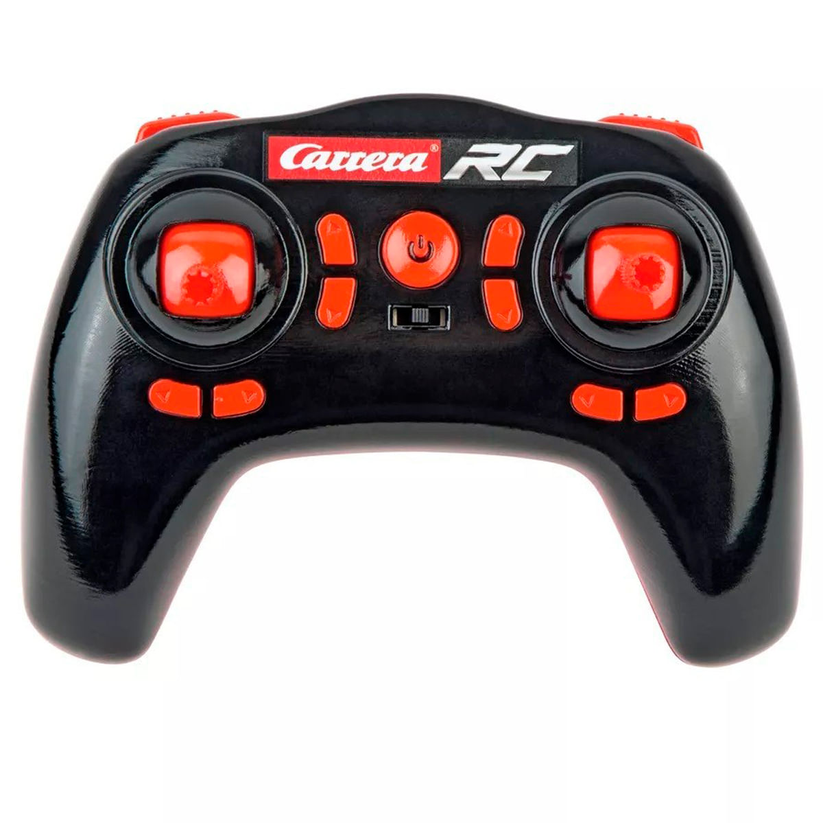 Controller RC nero con pulsanti rossi e logo "Carrera RC".