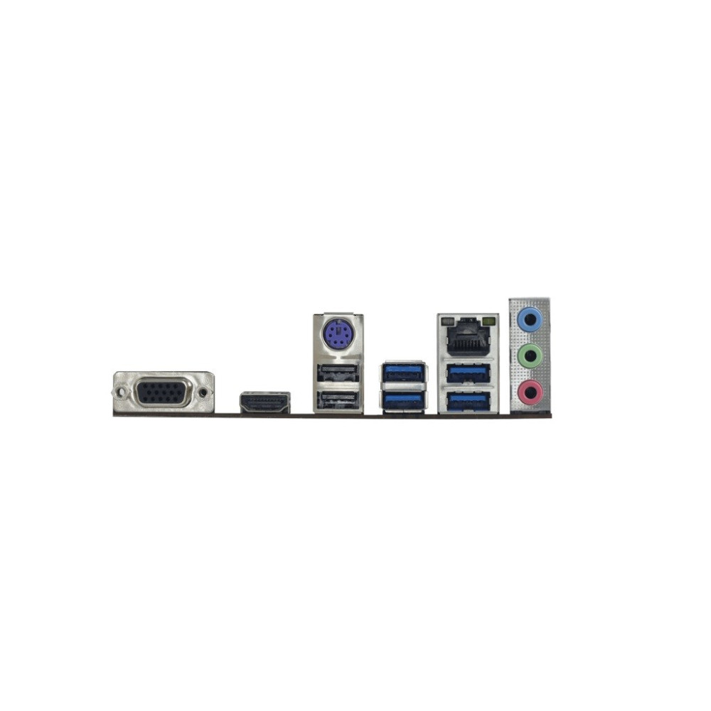 Panel tylny z portami VGA, HDMI, PS2, USB, Ethernet i audio.