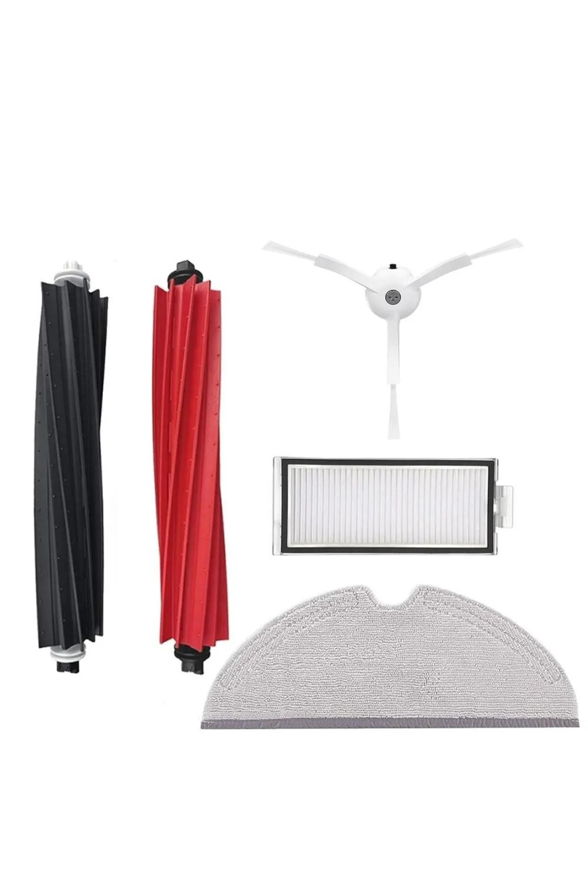 POPULER Roborock Q5 Pro / Q5 Pro Plus Uyumlu  Yedek Parça Seti (5'li) - Filtre, Mop, Yan ve Ana Fırçalar