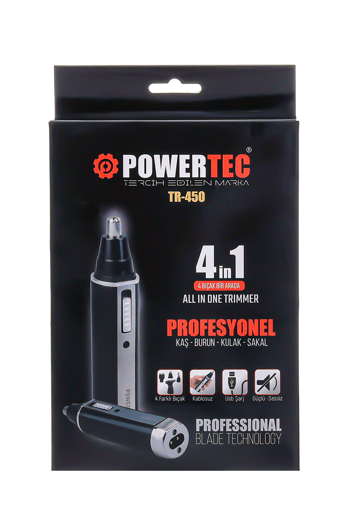 Powertec 4'ü 1 arada burun düzeltici ambalajı.