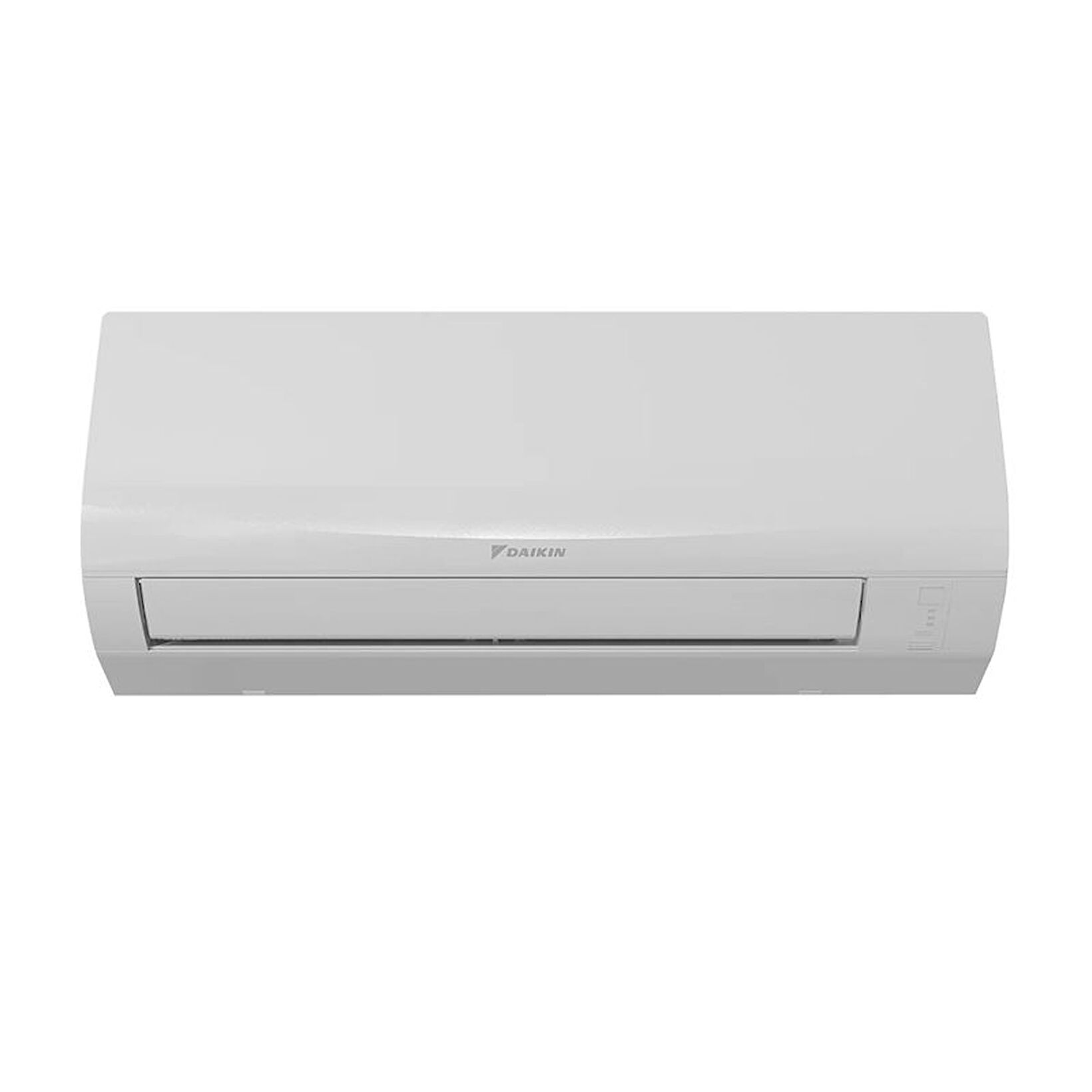 Havalandırma delikli beyaz bir Daikin klima ünitesi.