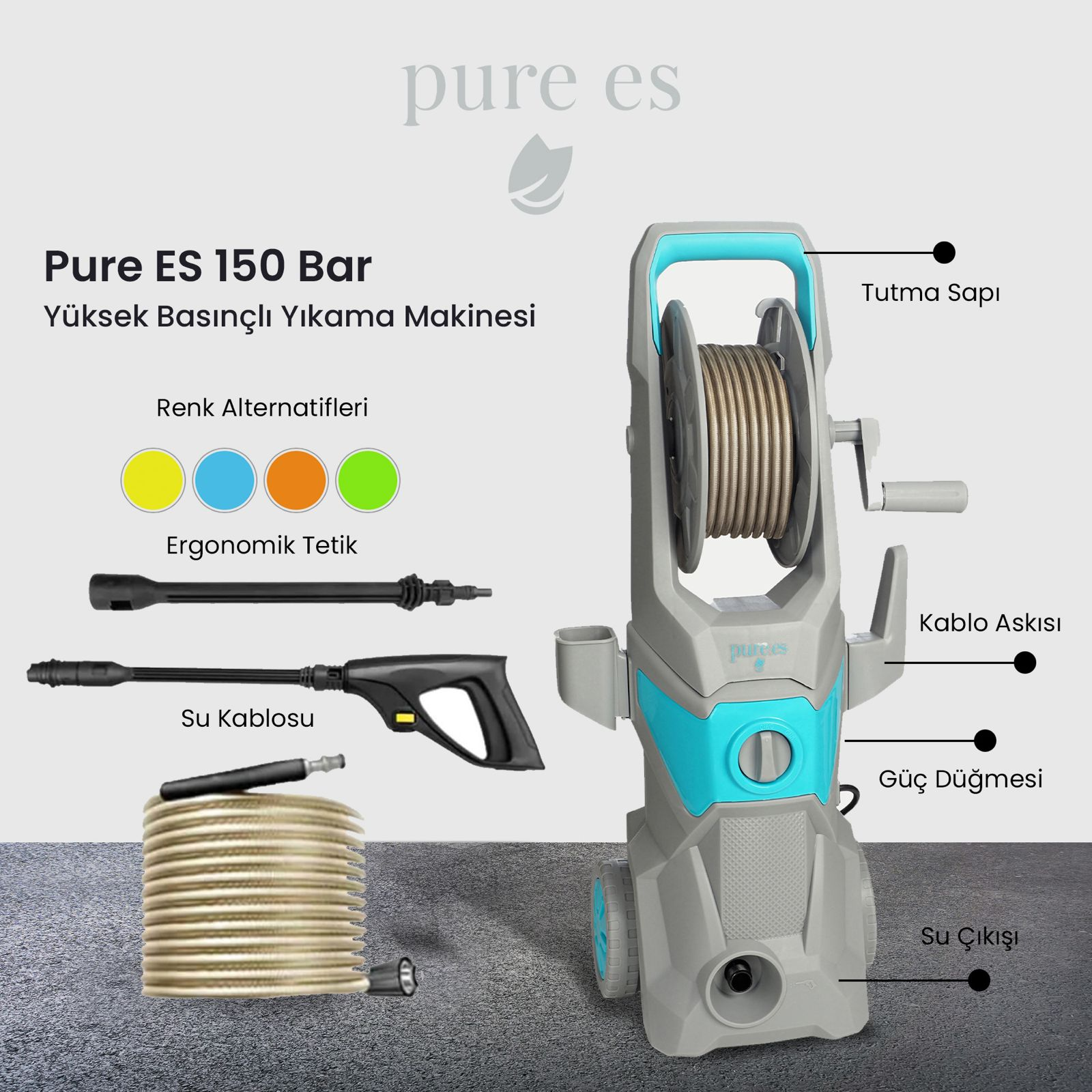 PURE ES 150 Bar Basınçlı Yıkama Makinesi