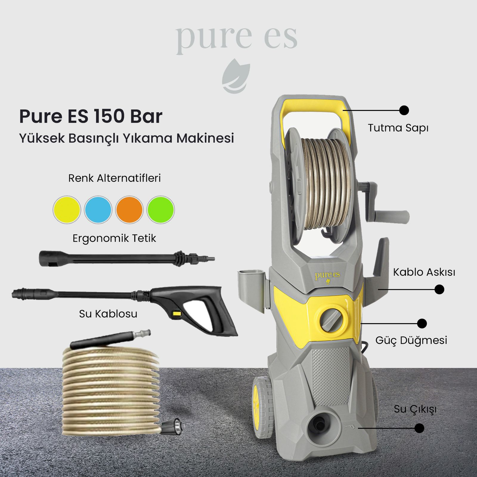 PURE ES 150 Bar Basınçlı Yıkama Makinesi