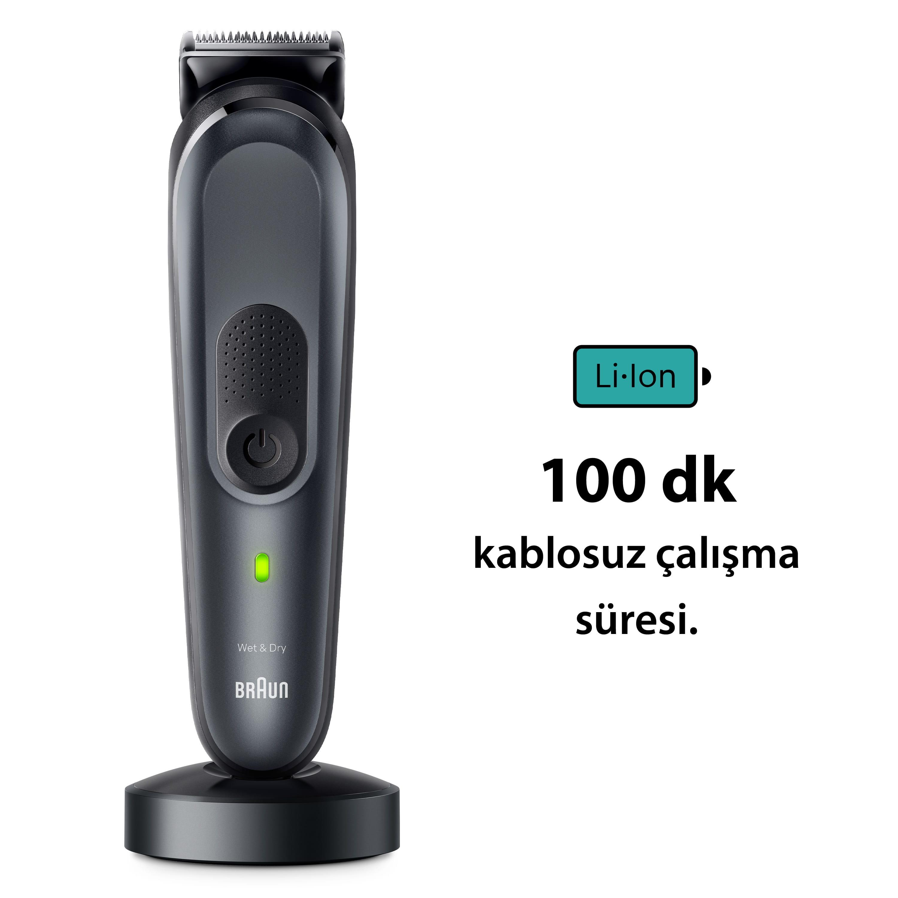 Pil göstergeli şarj standında koyu renk Braun düzeltici.