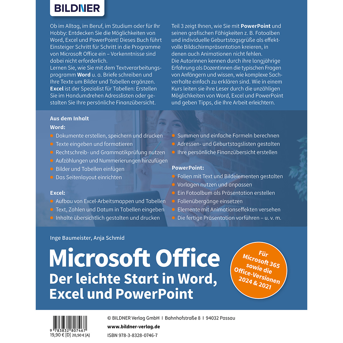 Buchcover: Microsoft Office leicht gemacht, mit Inhaltsangaben und Autoren.