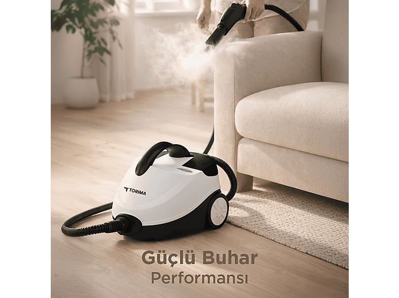 TORIMA CB-08C Çok Fonksiyonlu Buharlı Temizleyici Beyaz Fiyat
