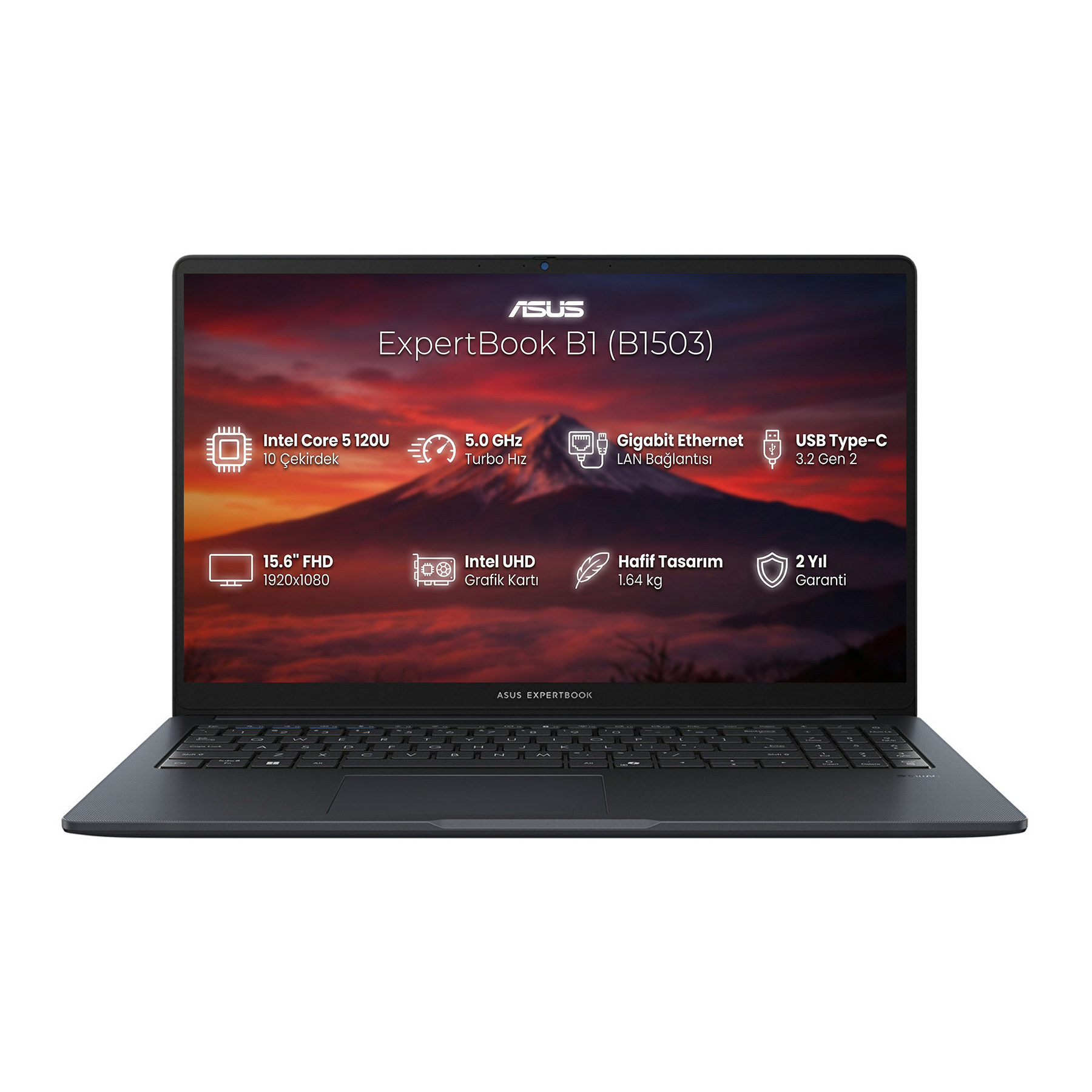 ASUS ExpertBook B1 B1503CVA-C58G512B4D 021 Intel Core 5 120U 40 GB RAM 2 TB SSD 15,6 inç Windows 11 Pro Notebook Yumuşak gri