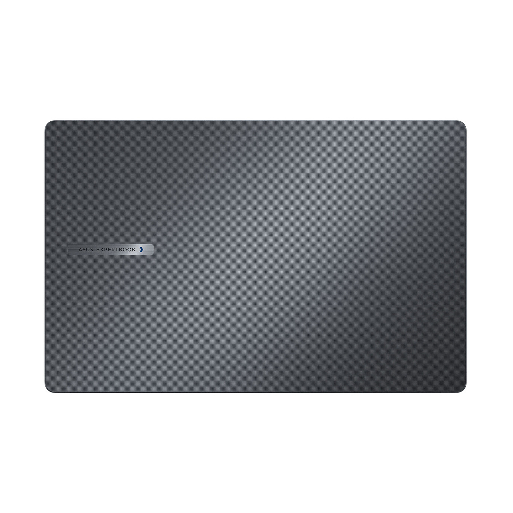 Kapalı, koyu renkli dizüstü bilgisayar, "ASUS EXPERTBOOK" logosuyla.
