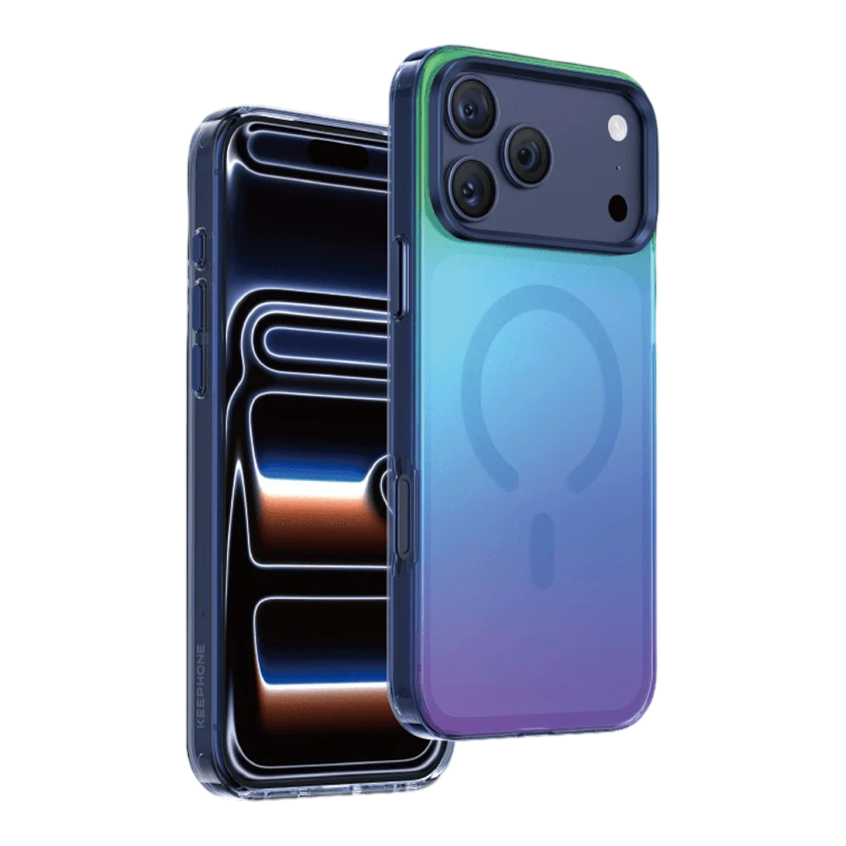 KEEPHONE Rainbow iPhone 17 Pro Max Telefon kılıfı Mavi