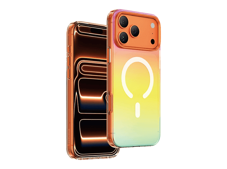 KEEPHONE Rainbow iPhone 17 Pro Max MagSafe Telefon Kılıfı Turuncu