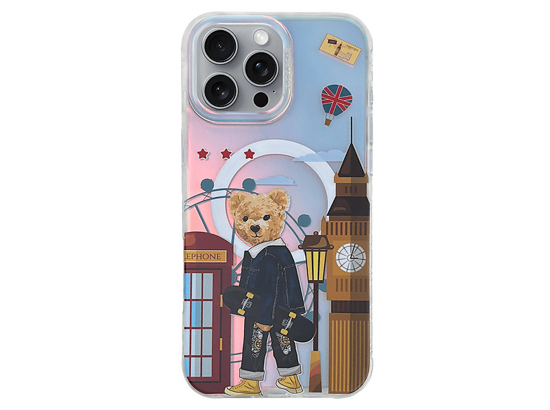 ZUCKBEAR Darnell Frosted Laser iPhone 16 Pro Uyumlu London Telefon kılıfı Çok renkli