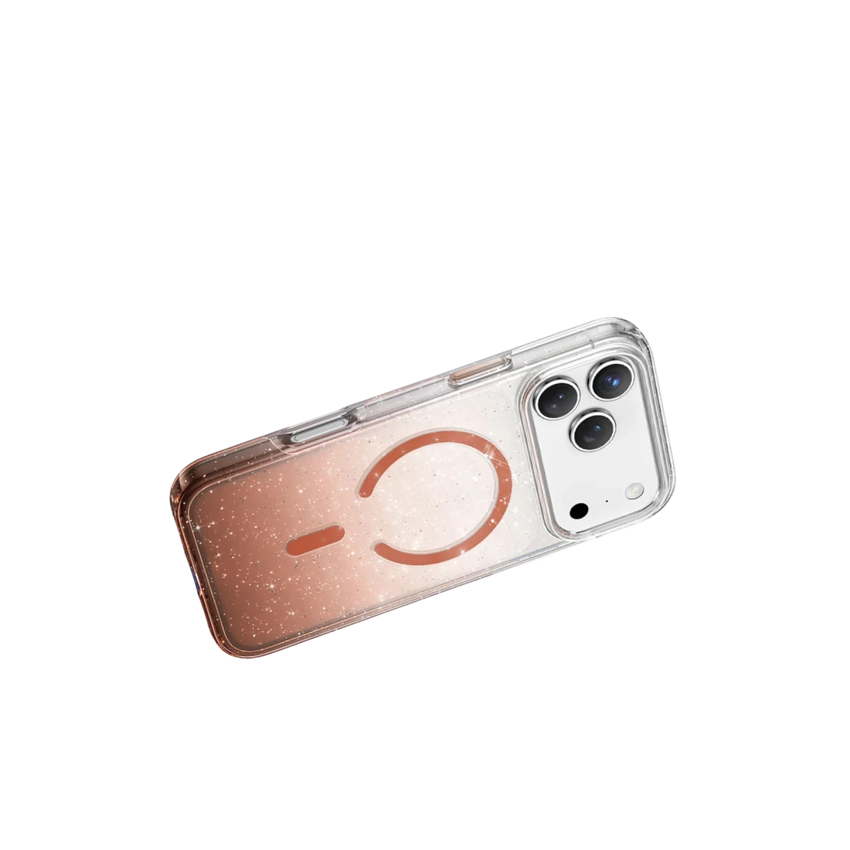 Simli ve C şeklinde desenli şeffaf telefon kılıfı.