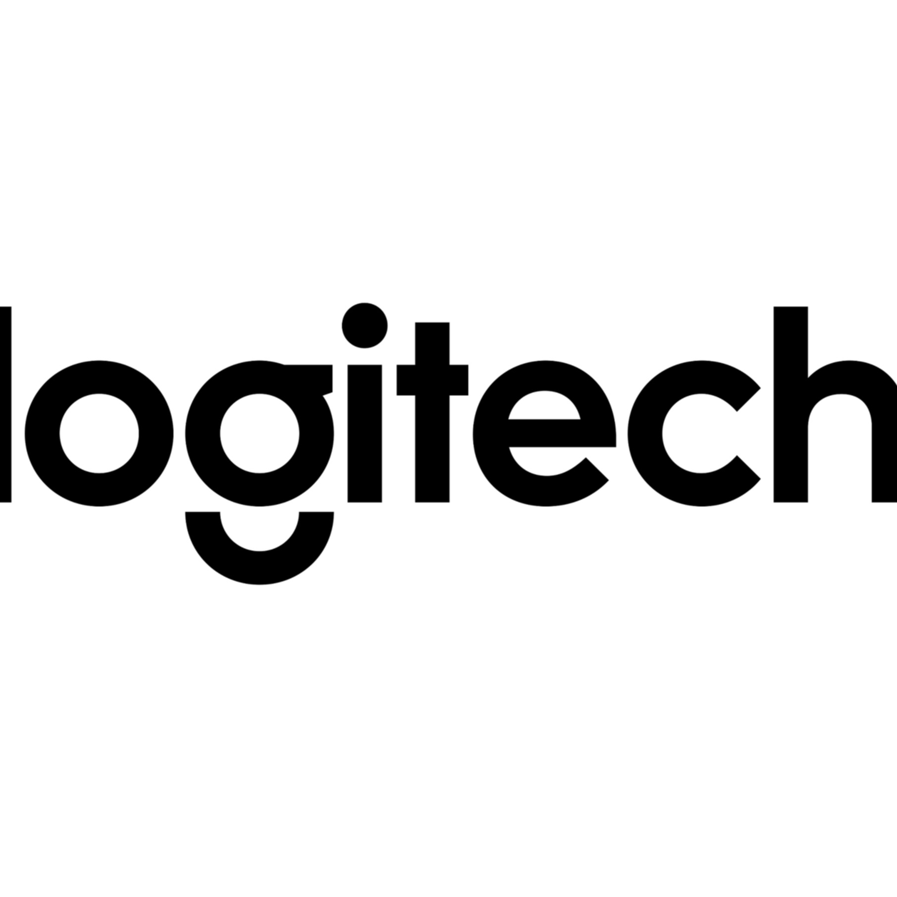 Il logo Logitech in nero su sfondo bianco.