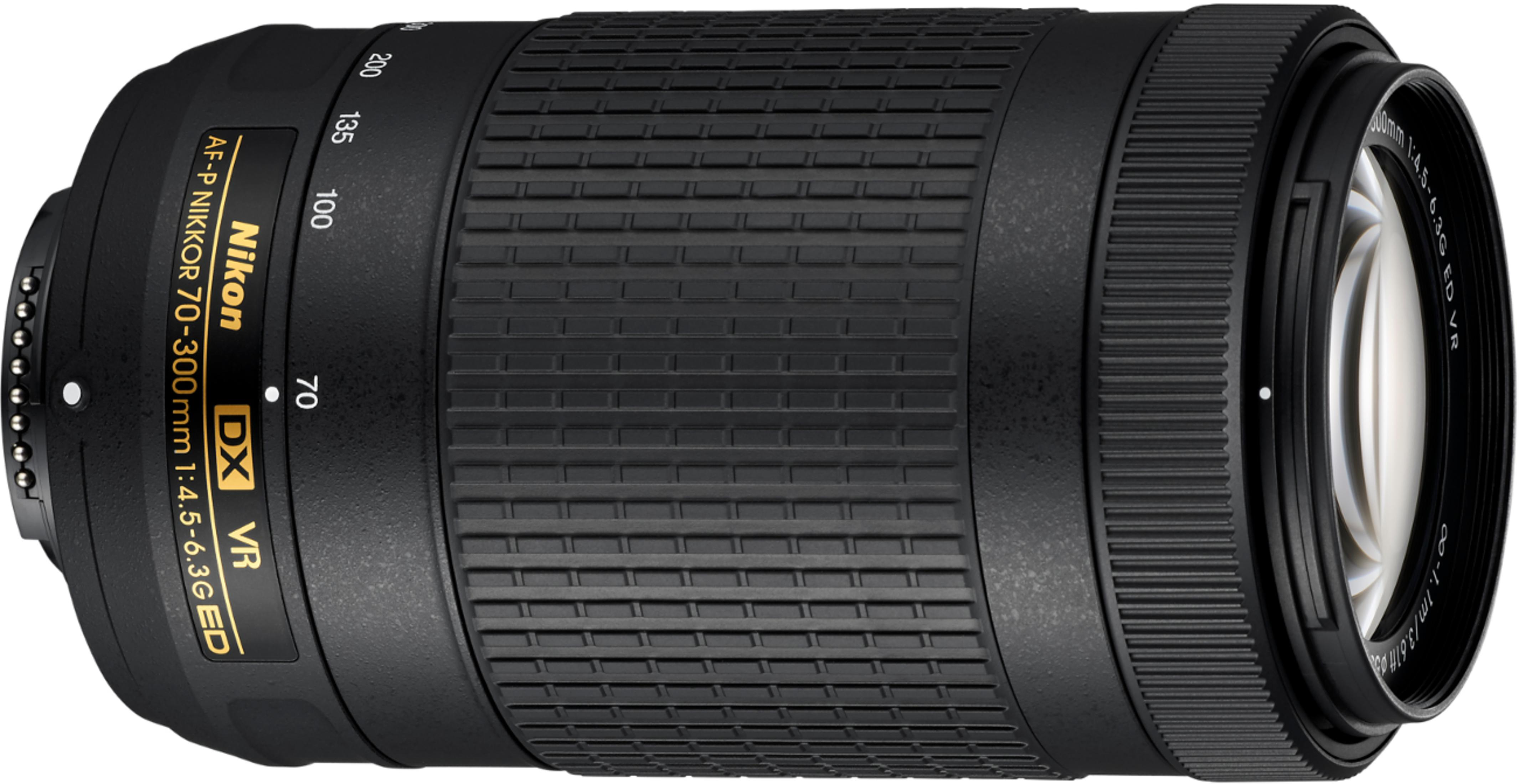 Nikon AF-P NIKKOR 70-300mm Objektiv mit Fokus- und Zoomringen.