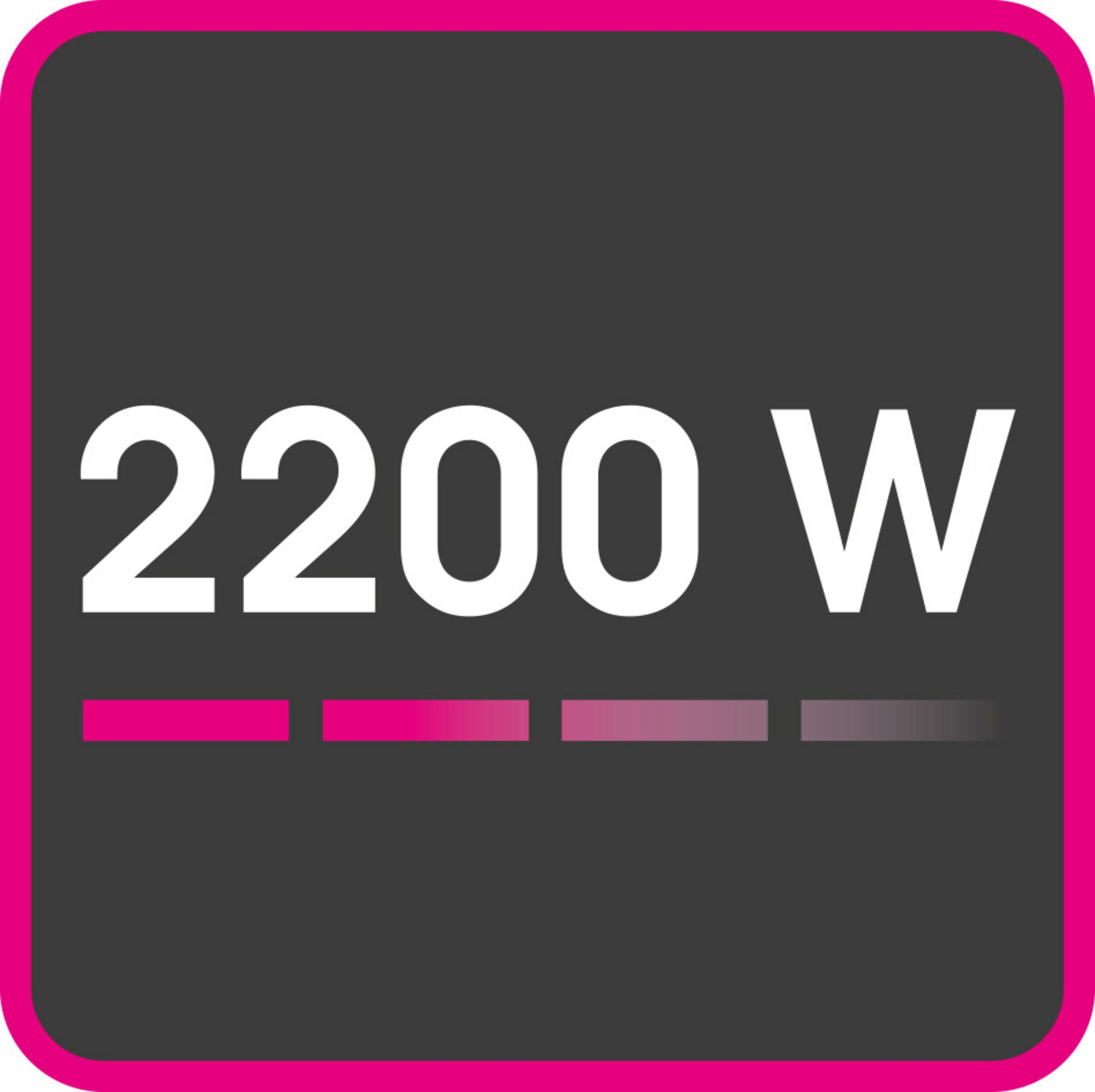Pembe kenarlıklı koyu zeminde 2200 W.