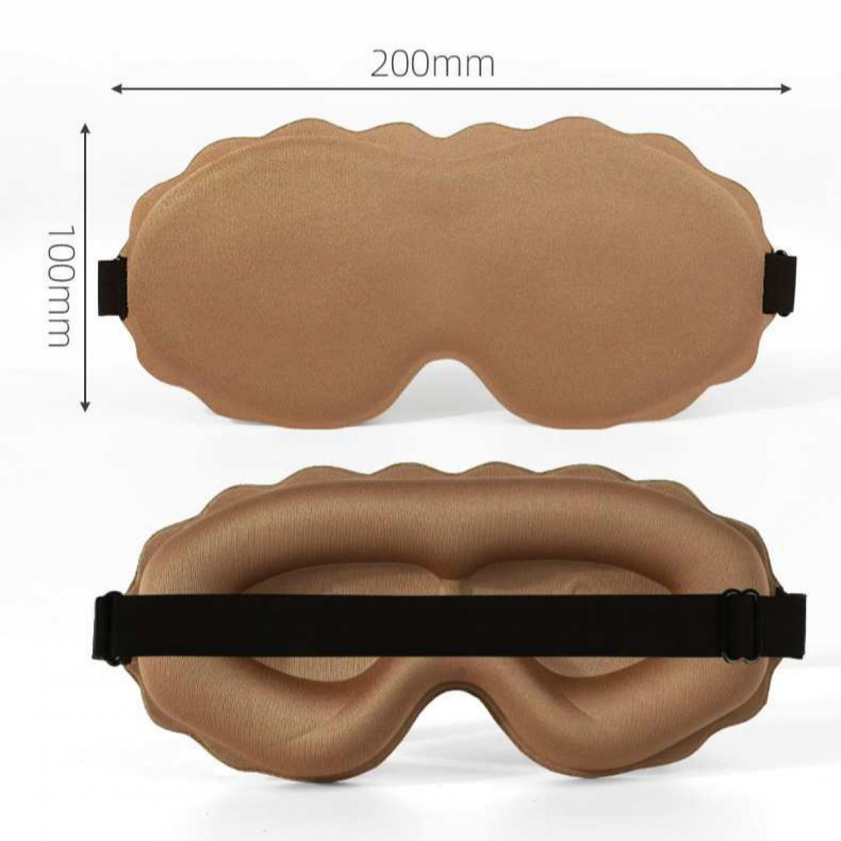 Braune Schlafmaske mit elastischem Band, 200x100mm.