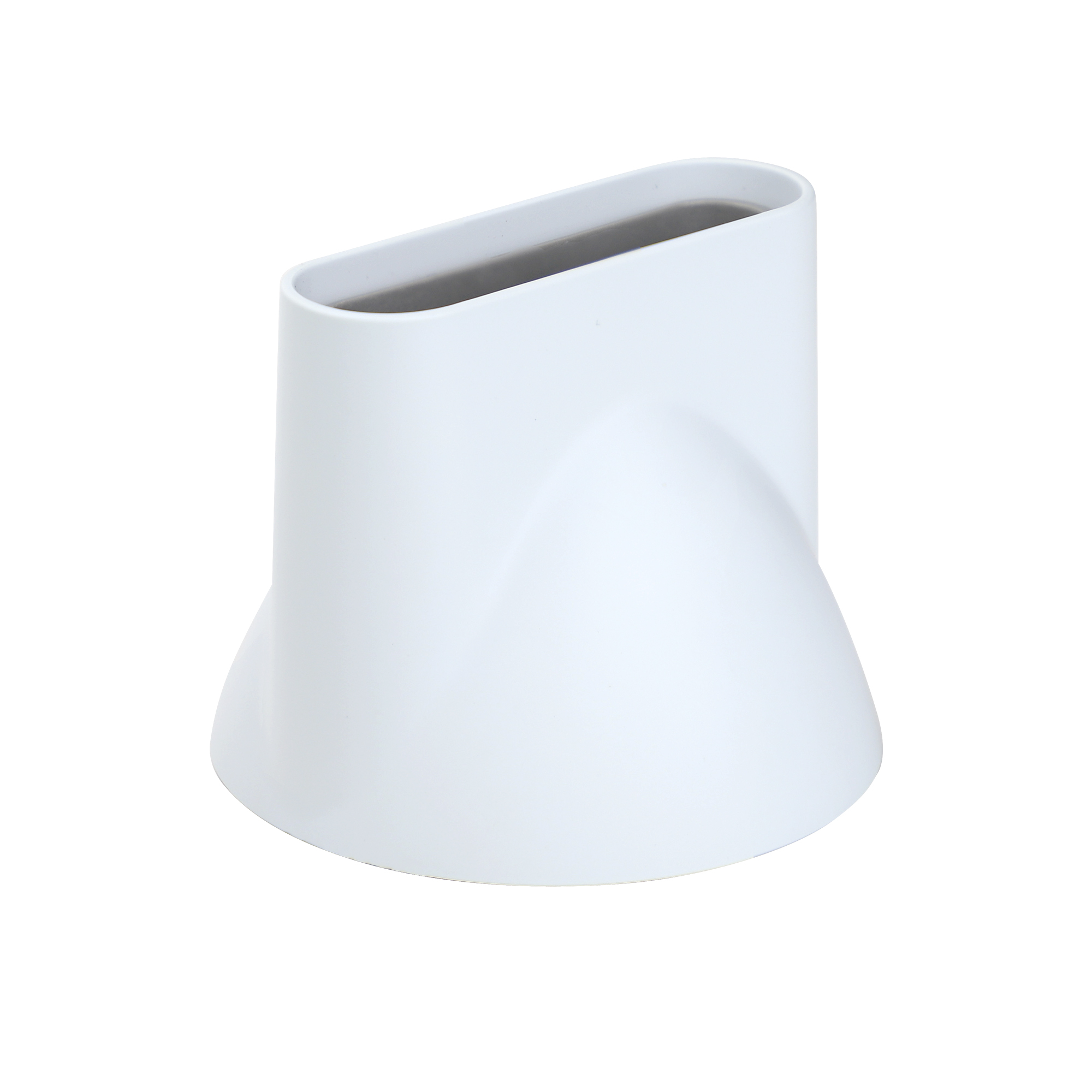 Biała nasadka dyfuzora do suszarki do włosów, na białym tle.