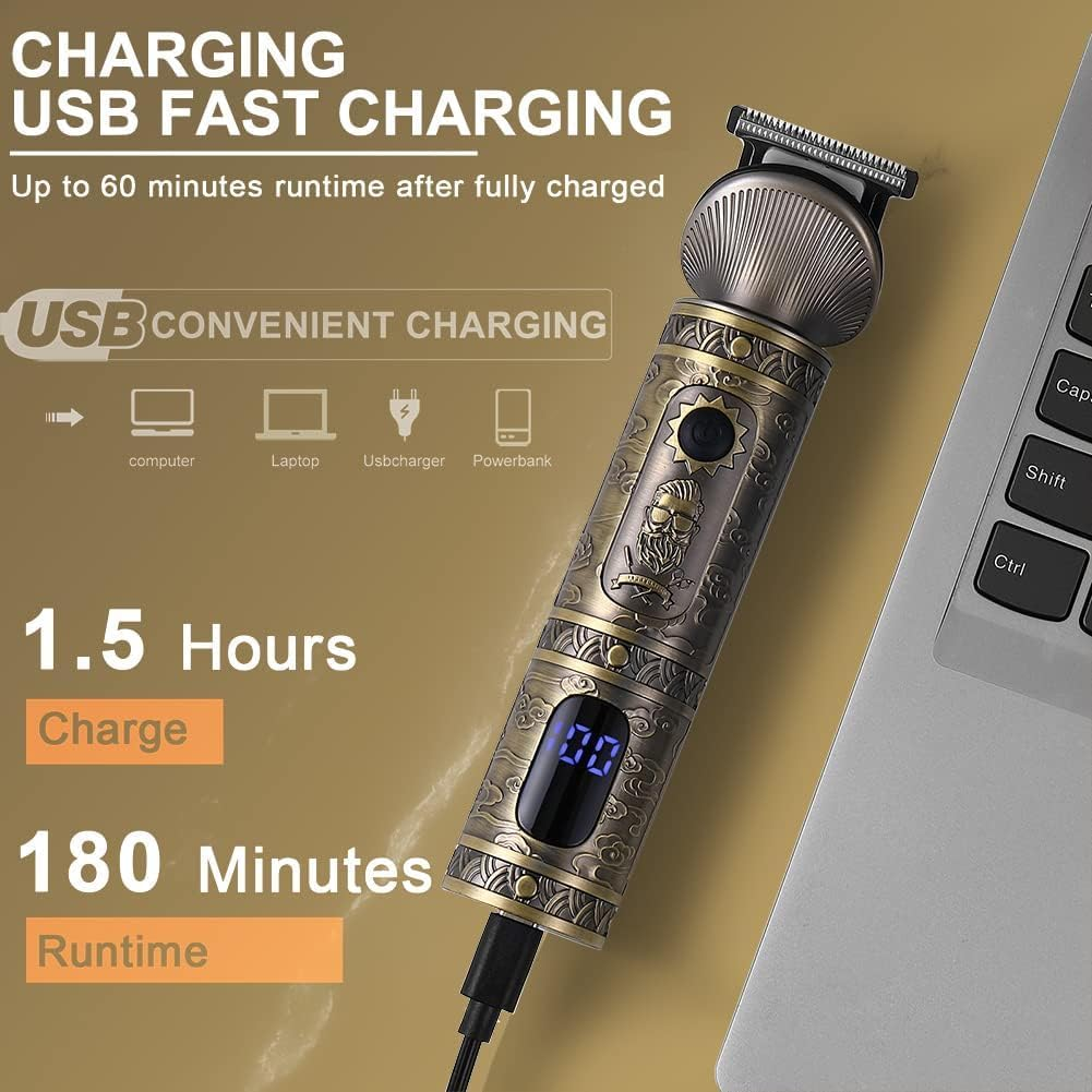 Trymer elektryczny z ładowaniem USB, 1,5h ładowania, 180 min pracy.