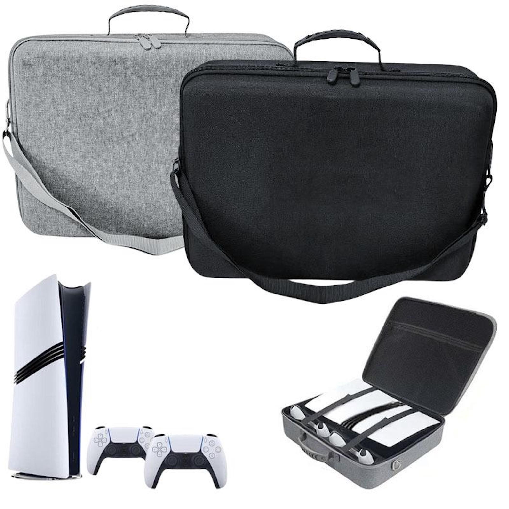 PS5, Controller und Aufbewahrungstaschen