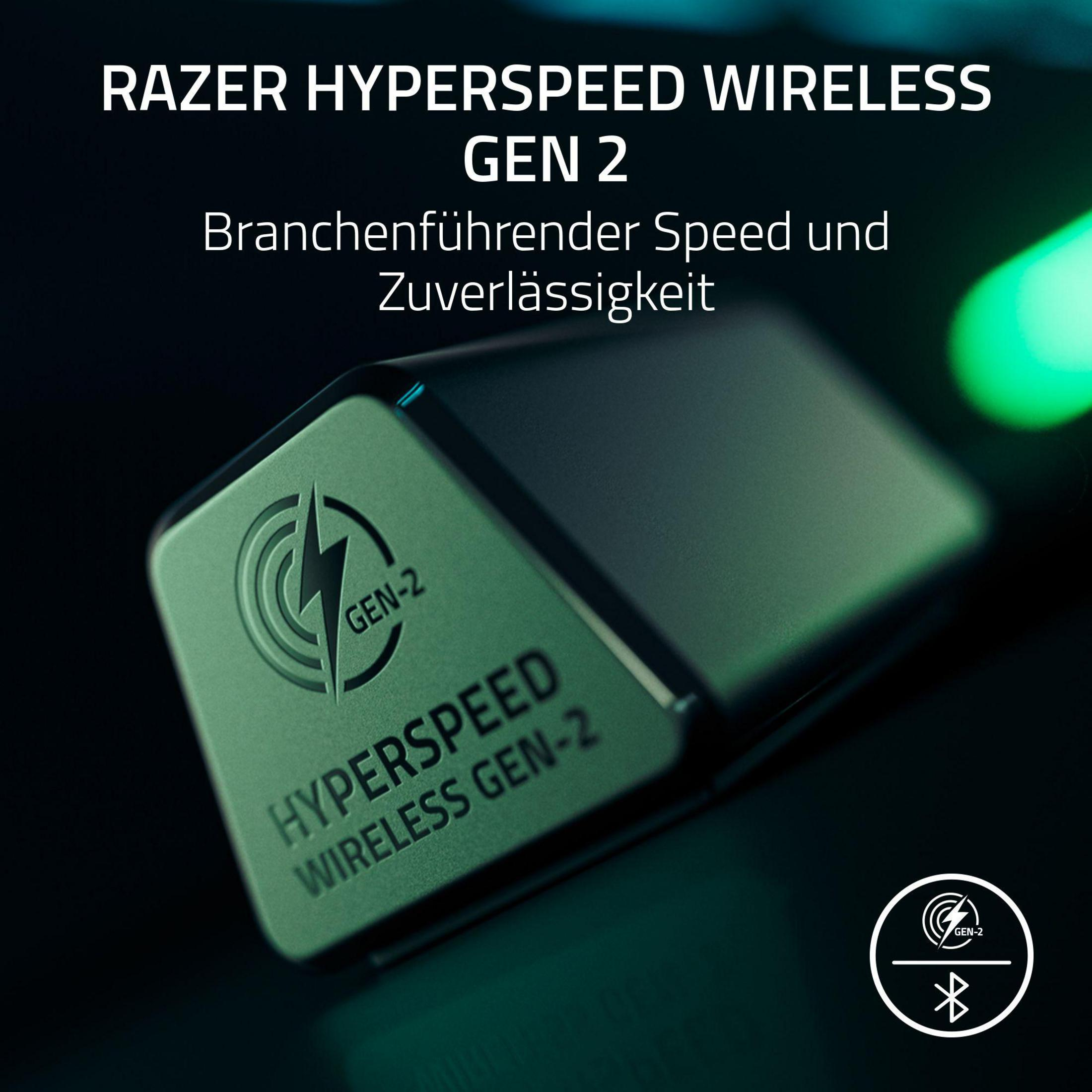 Zielony adapter "Hyperspeed Wireless Gen-2", światła neonowo zielone.