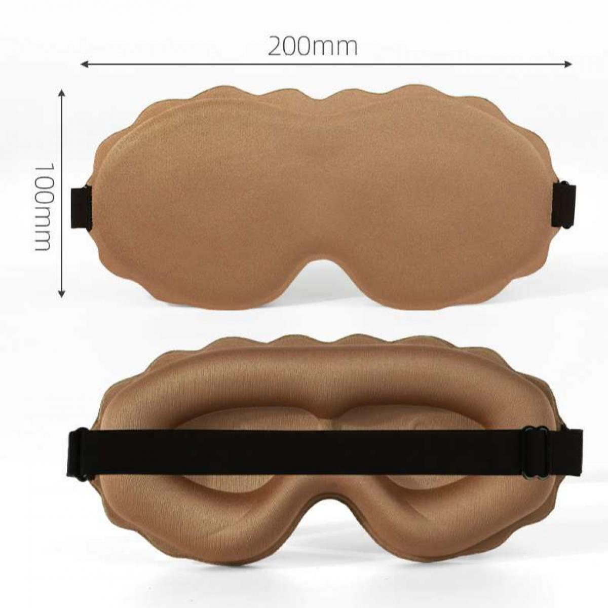 Braune Schlafmaske mit schwarzem Gurt, 200x100mm.
