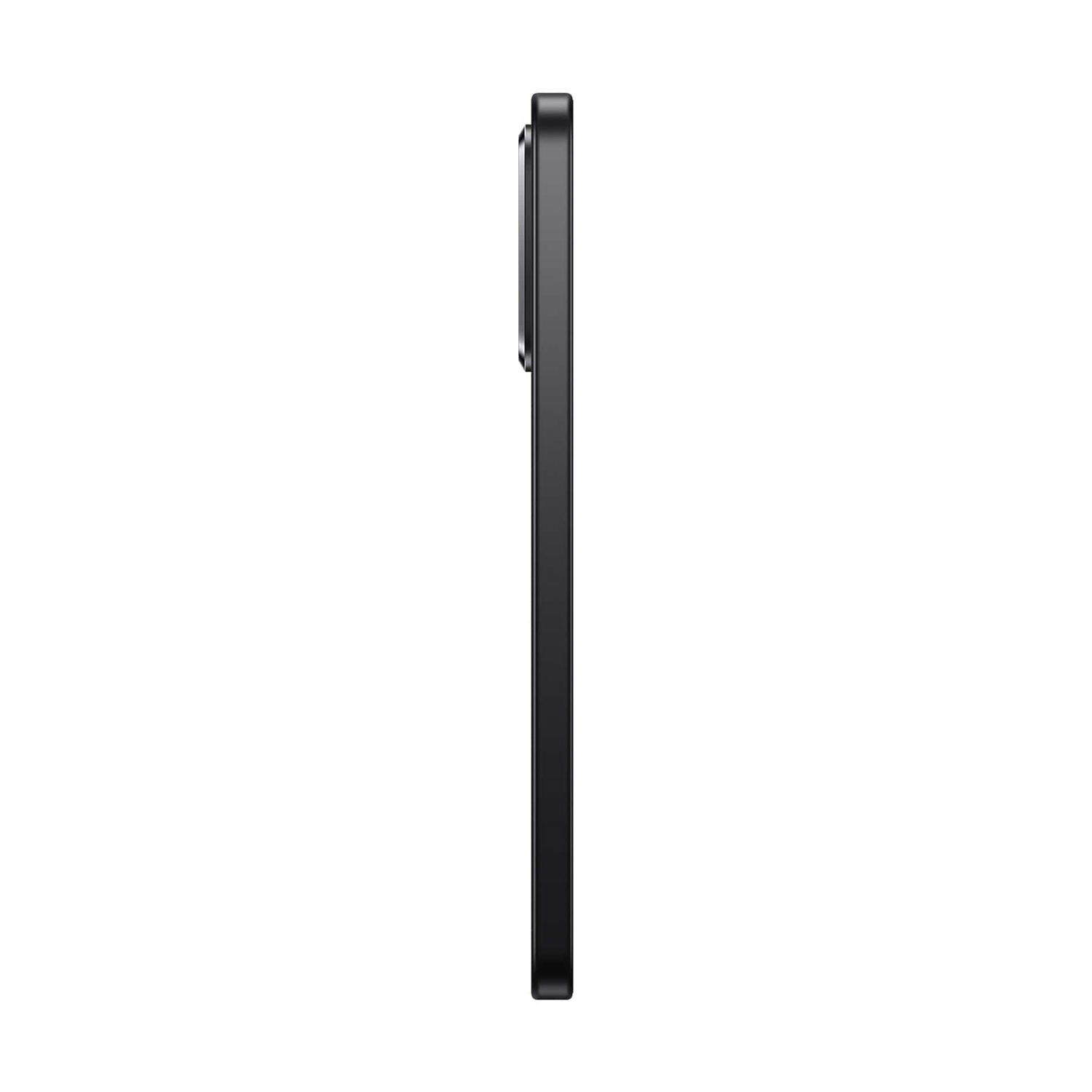 Black smartphone shown in profile on a white background.