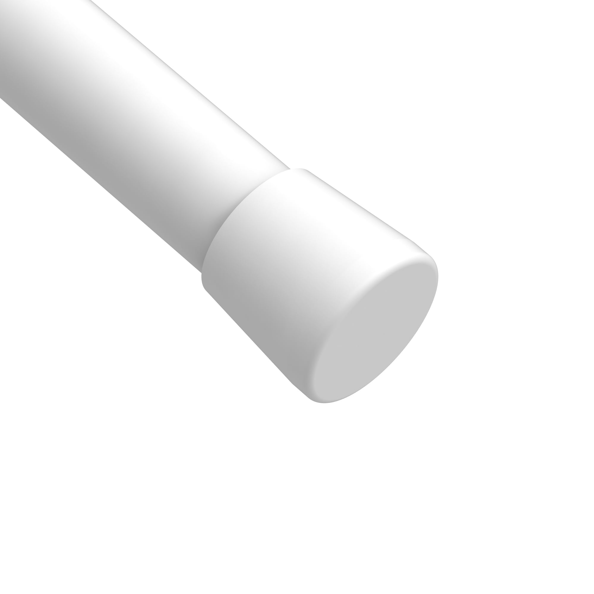 A white cylindrical object with a rounded end.