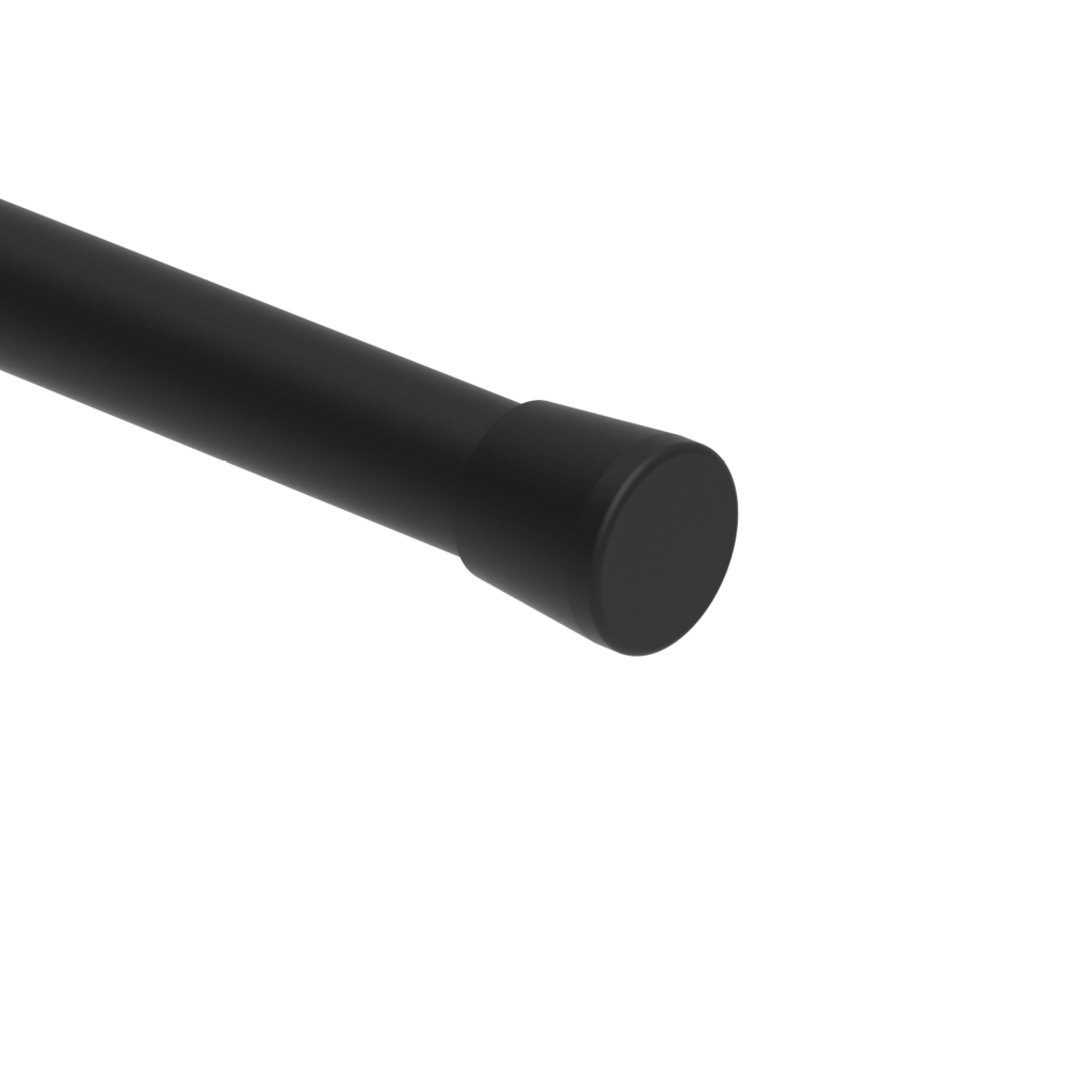 Un objet cylindrique noir avec une extrémité arrondie.