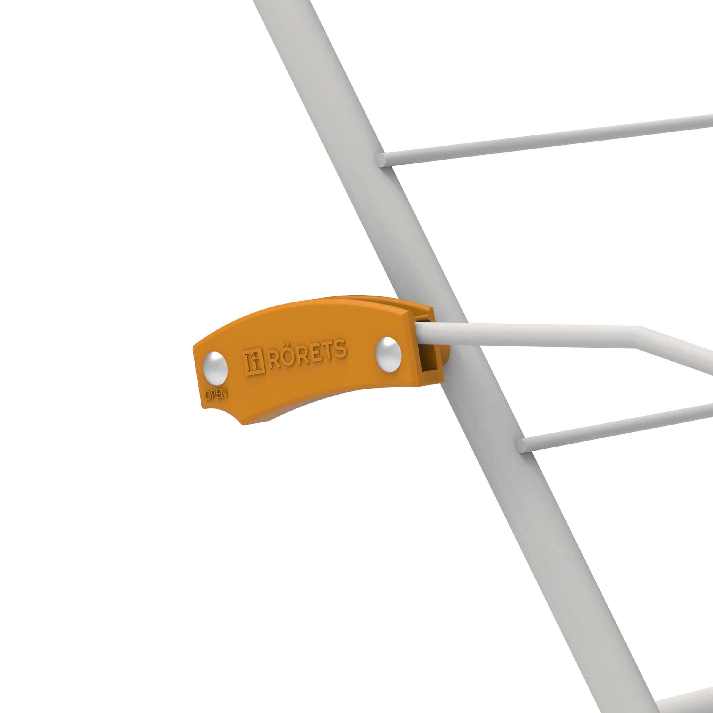An orange HÖRETS part with the word OPEN on a white background.