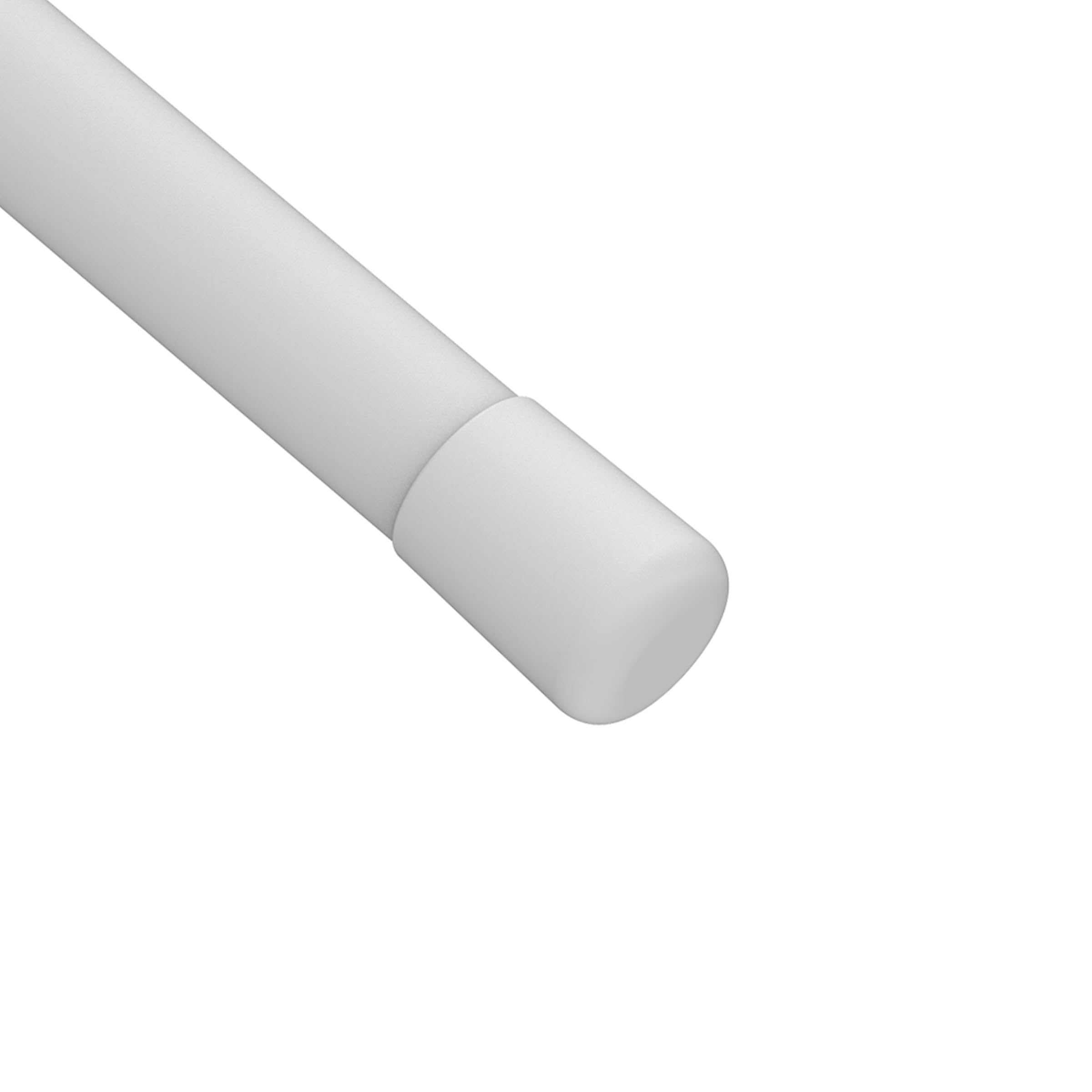 A white cylindrical rod with a white cap on the end.