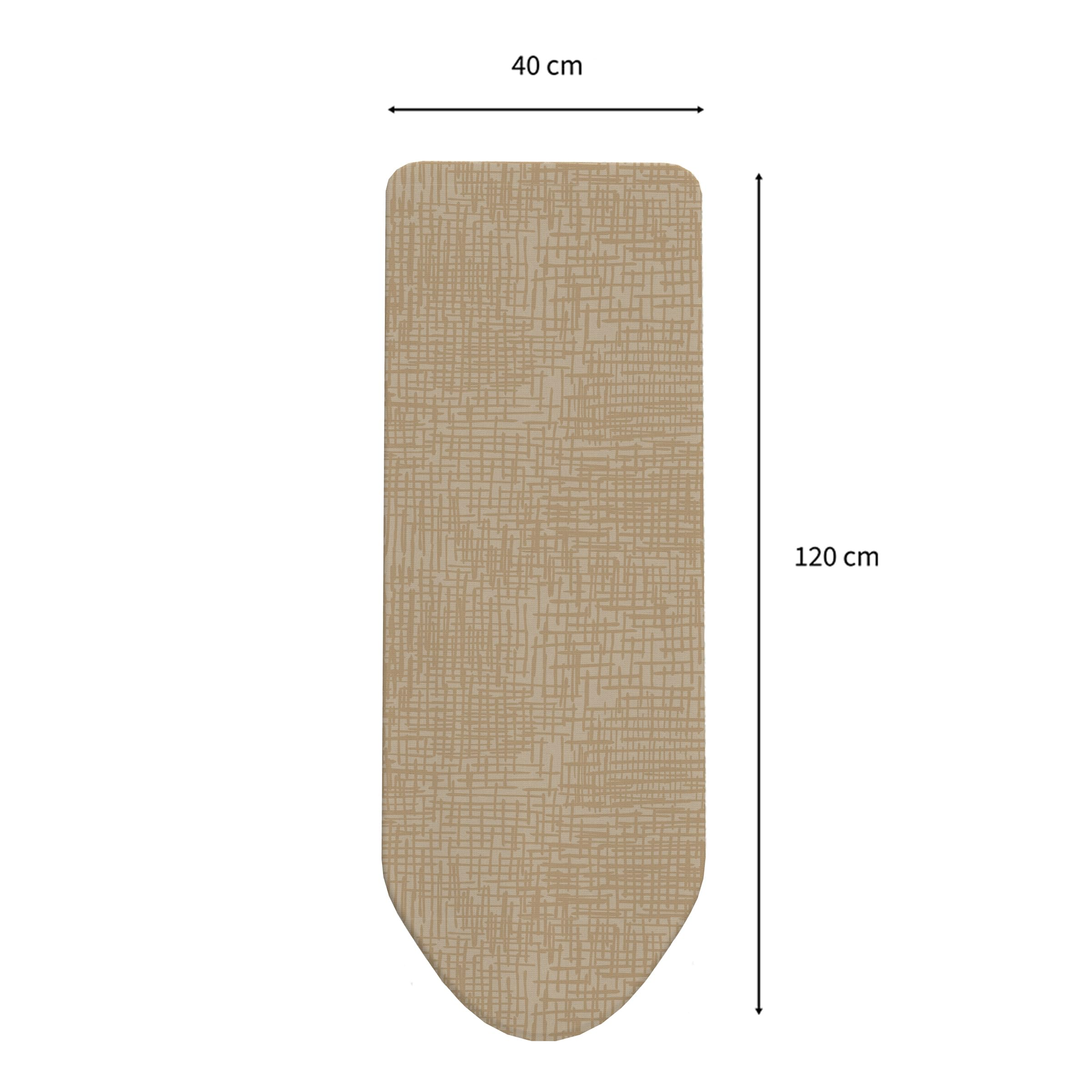 Housse de planche à repasser beige à motifs, 40x120 cm.