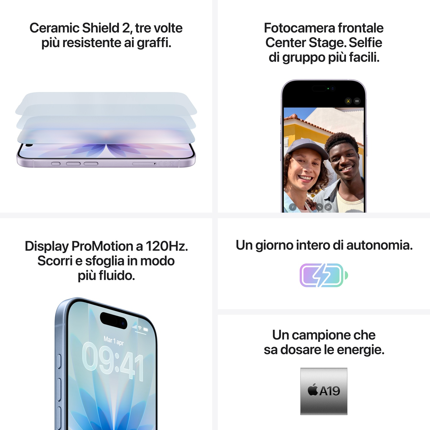 iPhone z Ceramic Shield, przednim aparatem i ekranem ProMotion.