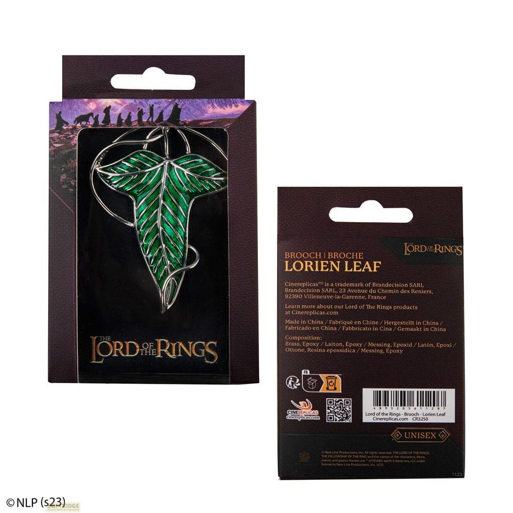 Der Lorien-Blatt-Brosche von Herr der Ringe, mit Hintergrunddetails.