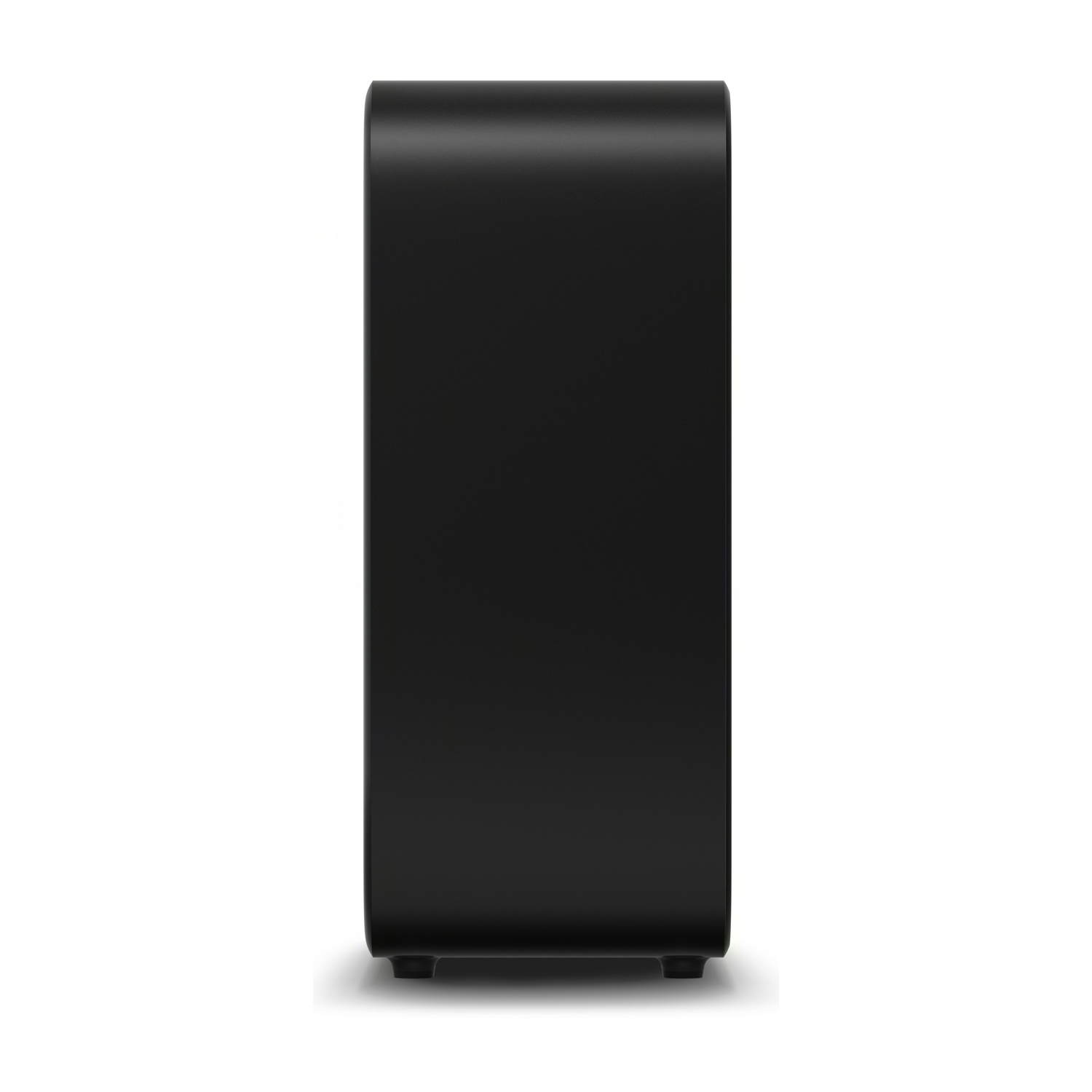 Czarny, prostokątny przedmiot z zaokrąglonymi krawędziami na białym tle.