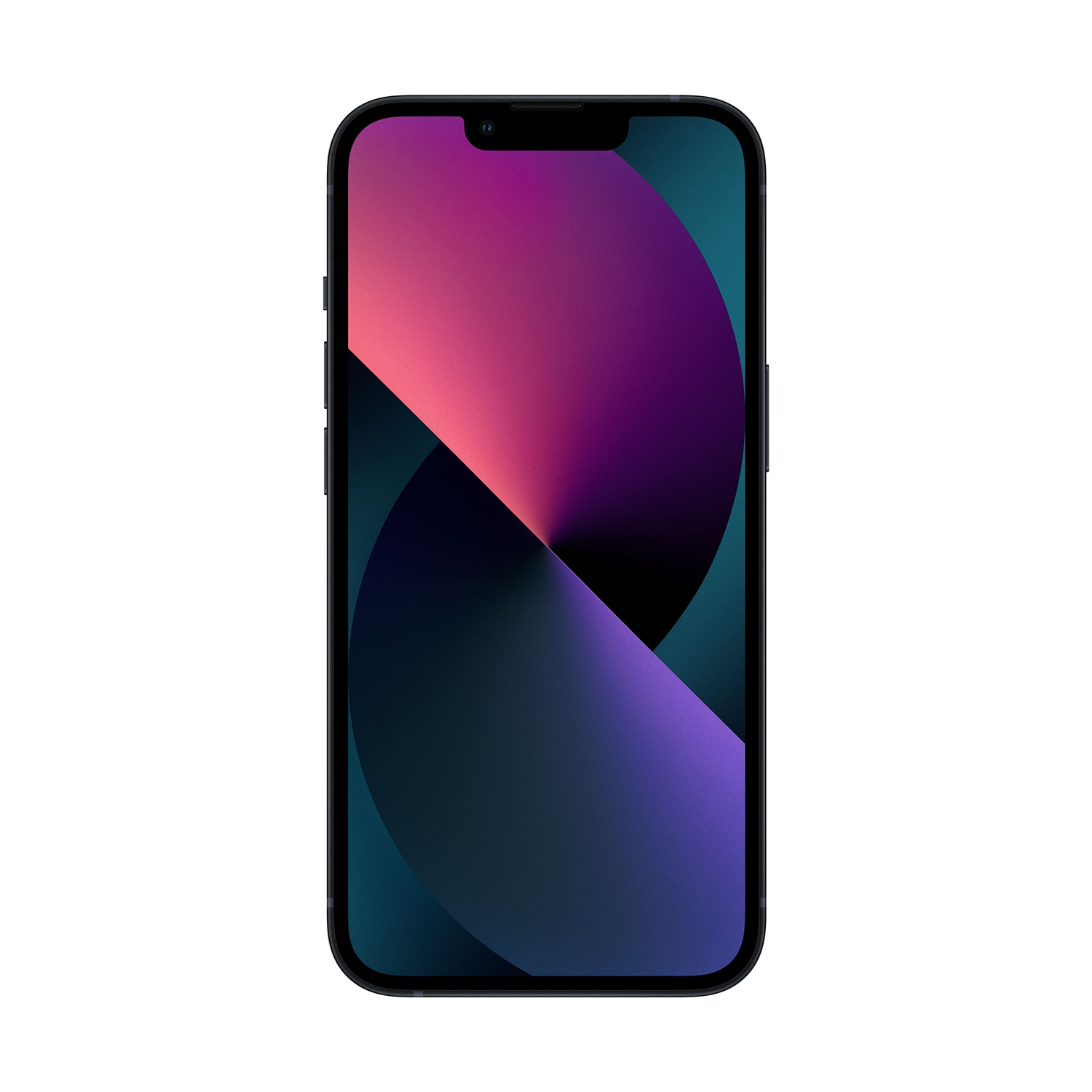iPhone nero con sfondo astratto viola e rosa.