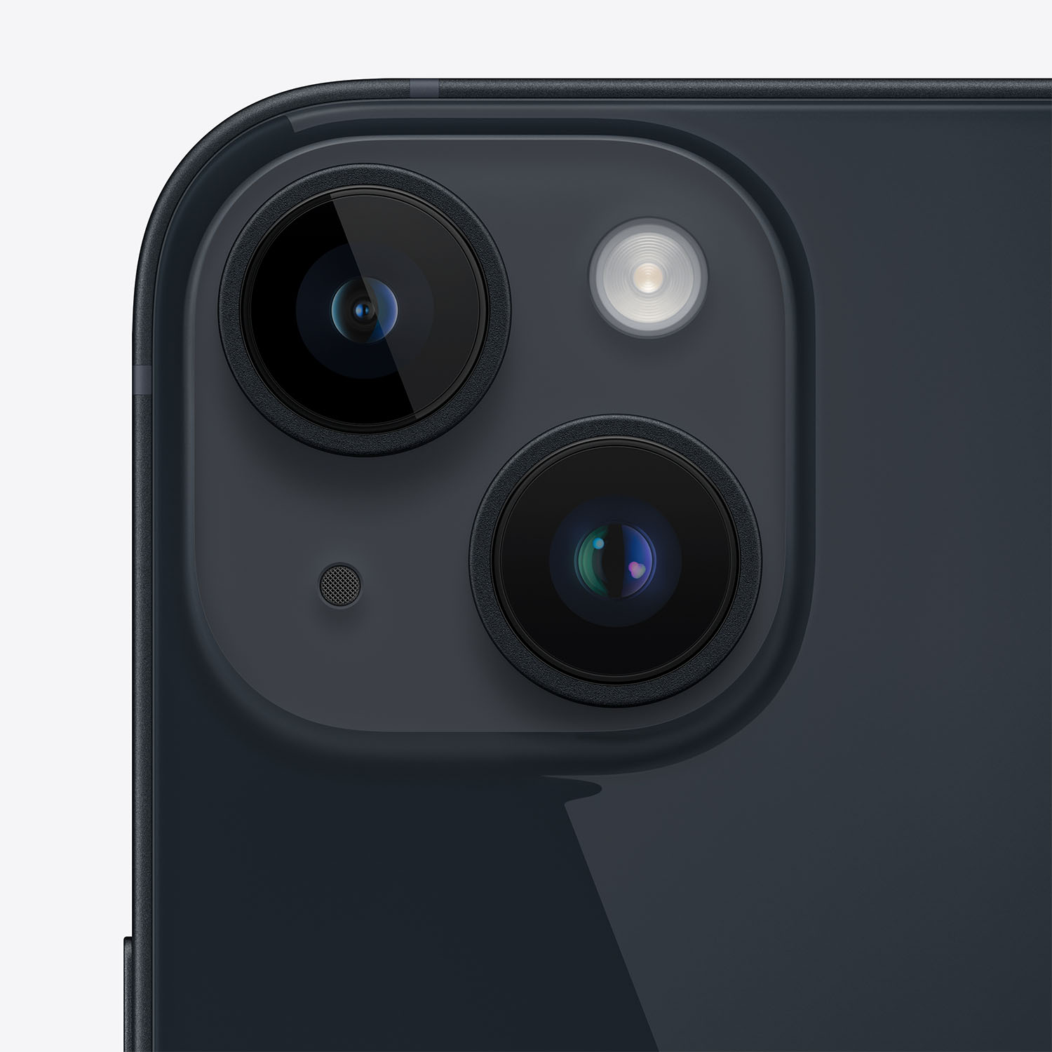 Ciemnoszary smartfon z dwoma obiektywami, lampą błyskową i mikrofonem.