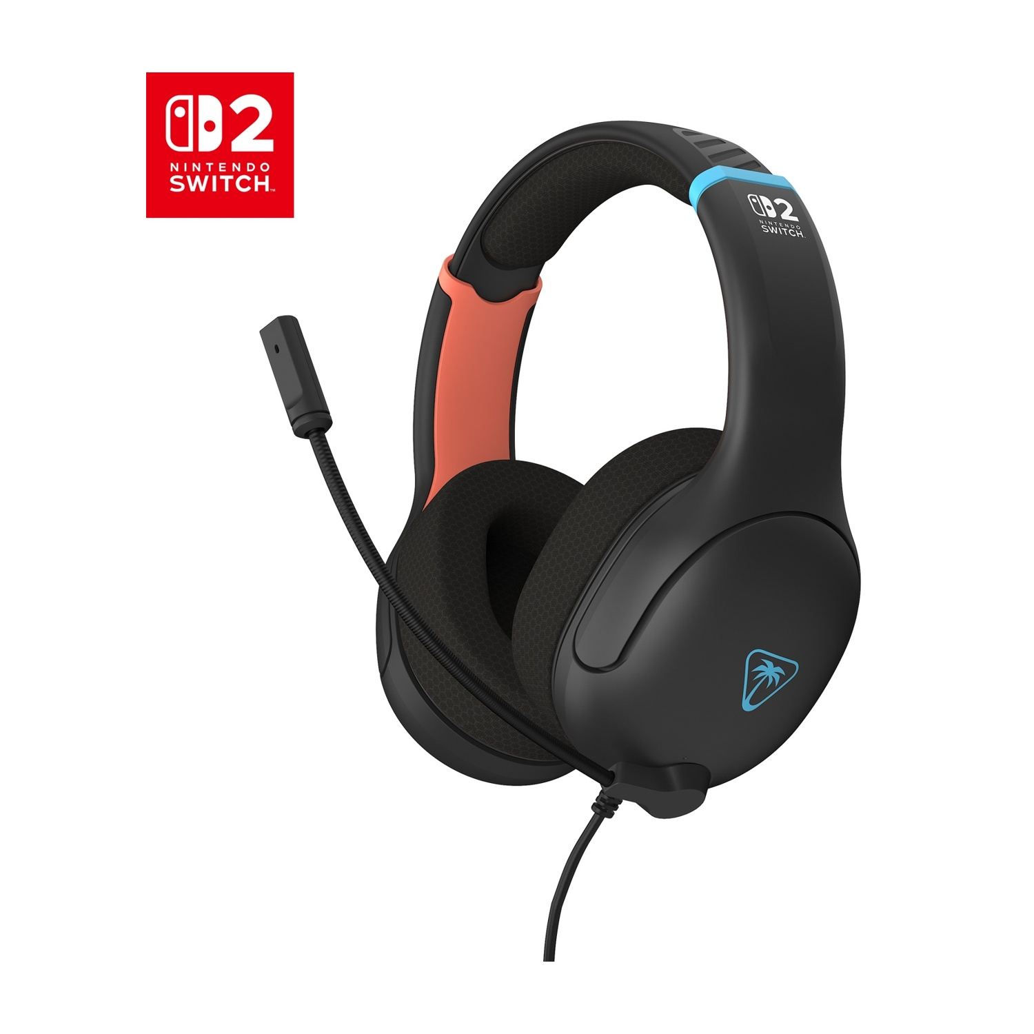 Cuffie da gaming nere con microfono e logo Nintendo Switch.