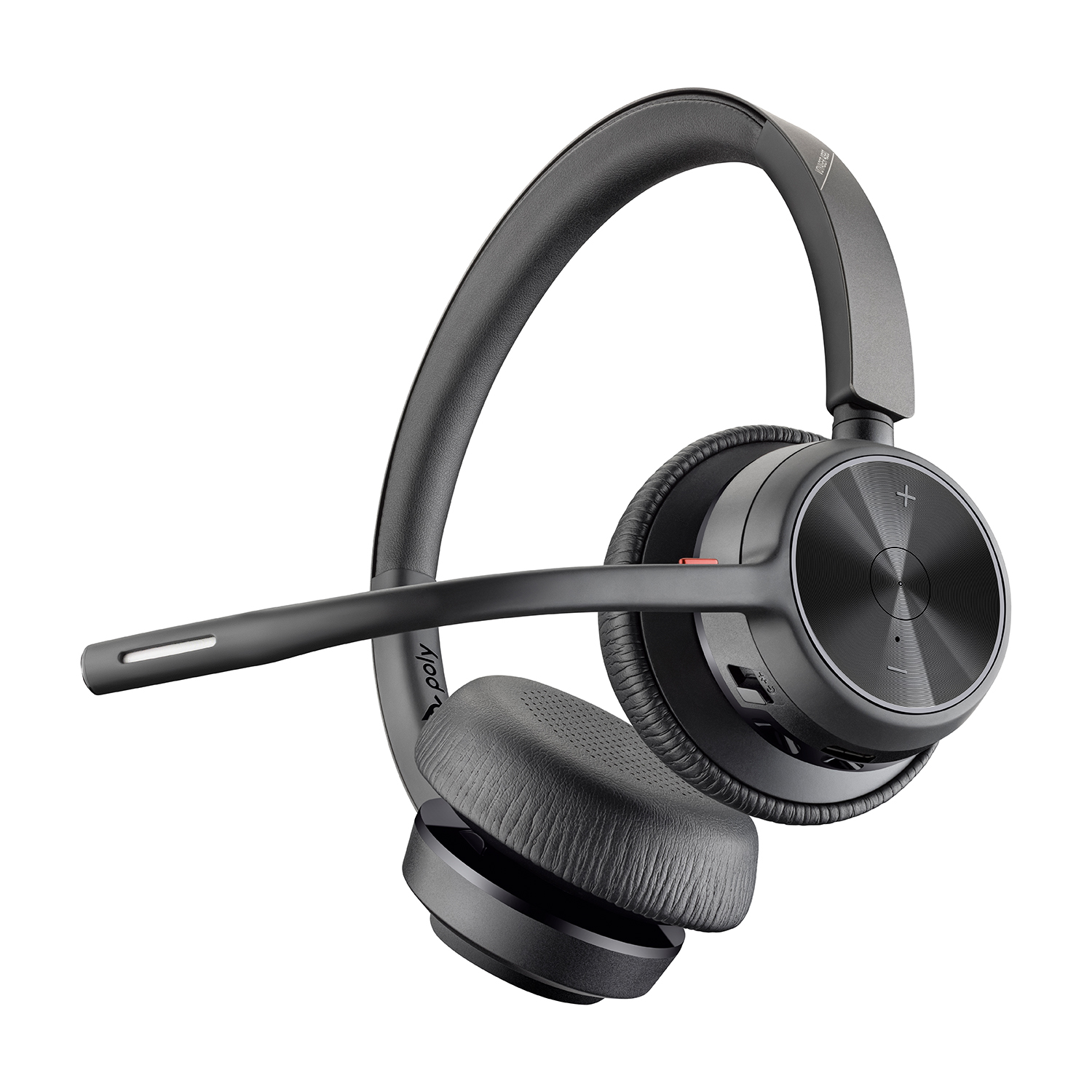 Schwarzer Over-Ear-Kopfhörer mit Mikrofon und gepolstertem Kopfbügel.