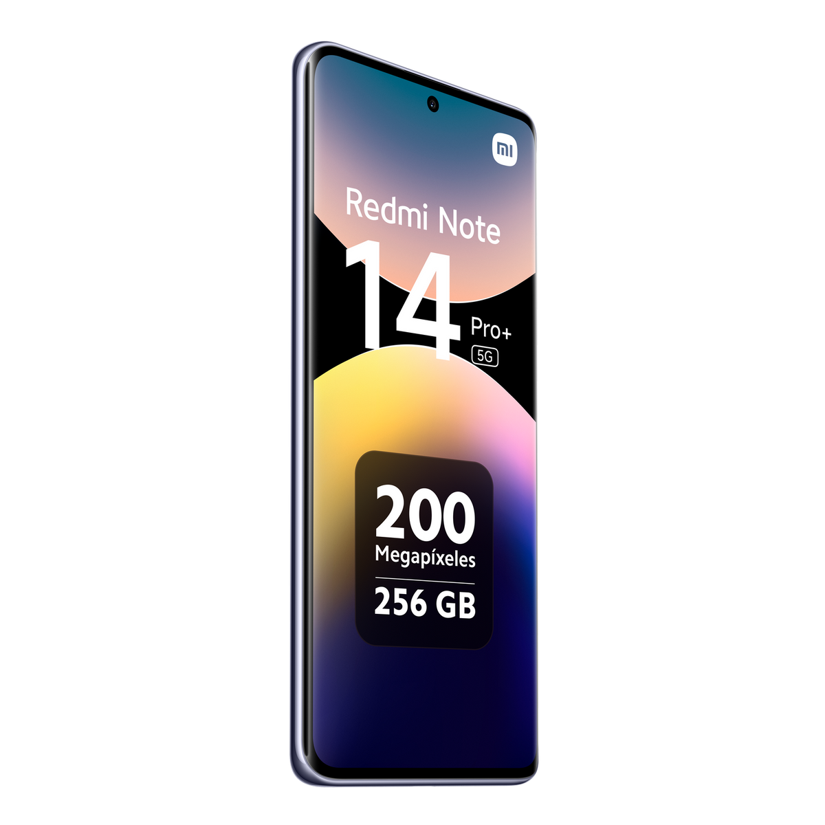 Un smartphone affichant Redmi Note 14 Pro+ 5G, 200 mégapixels, 256 Go.