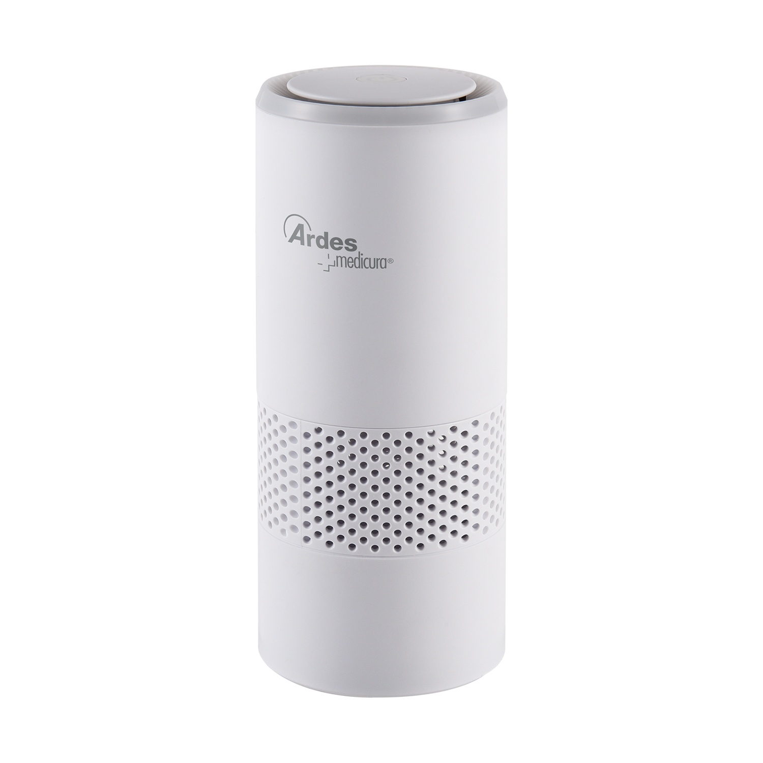 Un purificatore d'aria bianco Ardes Medicura con fessure di ventilazione.