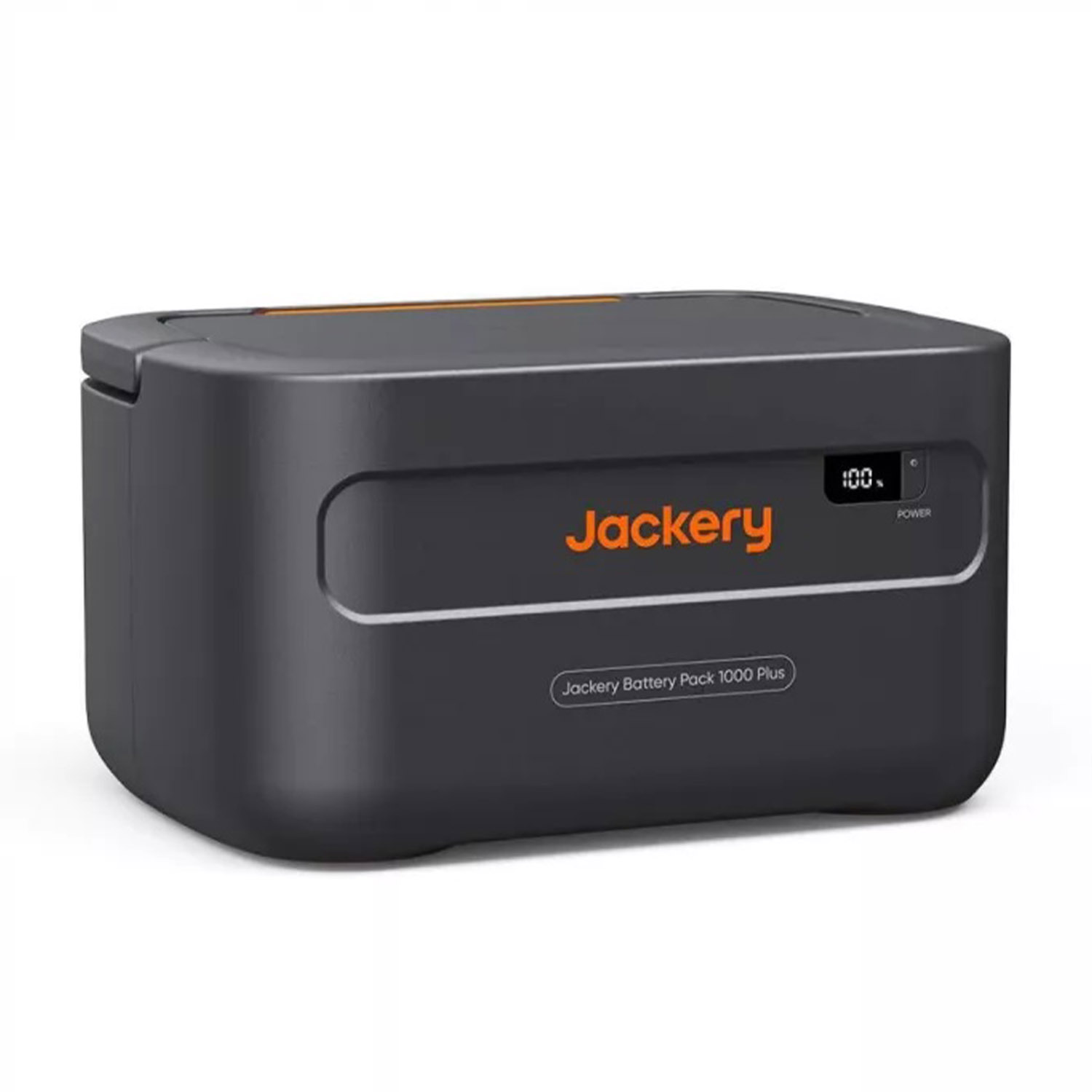Batteria Jackery 1000 Plus grigio scuro al 100% di carica.