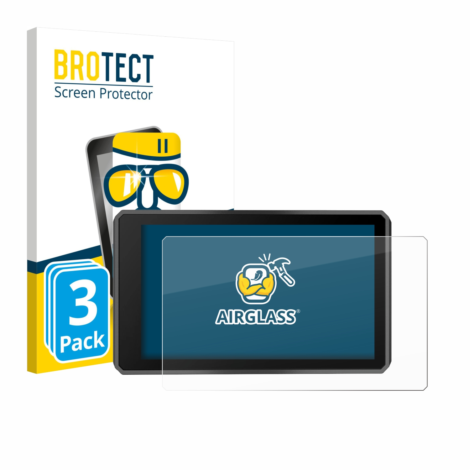 Ein 3er-Pack BROTECT Displayschutzfolien für Tablets. Mit Logo.