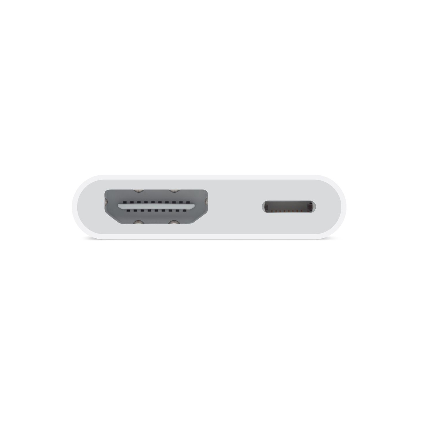 Ein weißer Adapter mit HDMI- und USB-C-Anschluss.