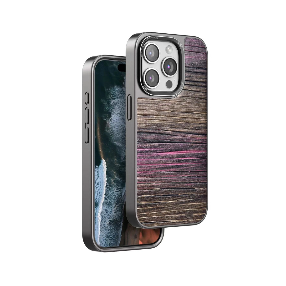 NEWFACE iPhone 14 Pro Max Wave Kapak Telefon Kılıfı Pembe