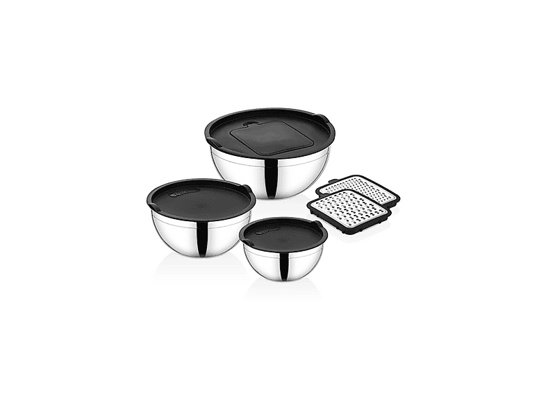 FALEZ Cookcase 9 Parça Akasya Kapaklı Çelik Siyah Saklama Kabı Seti