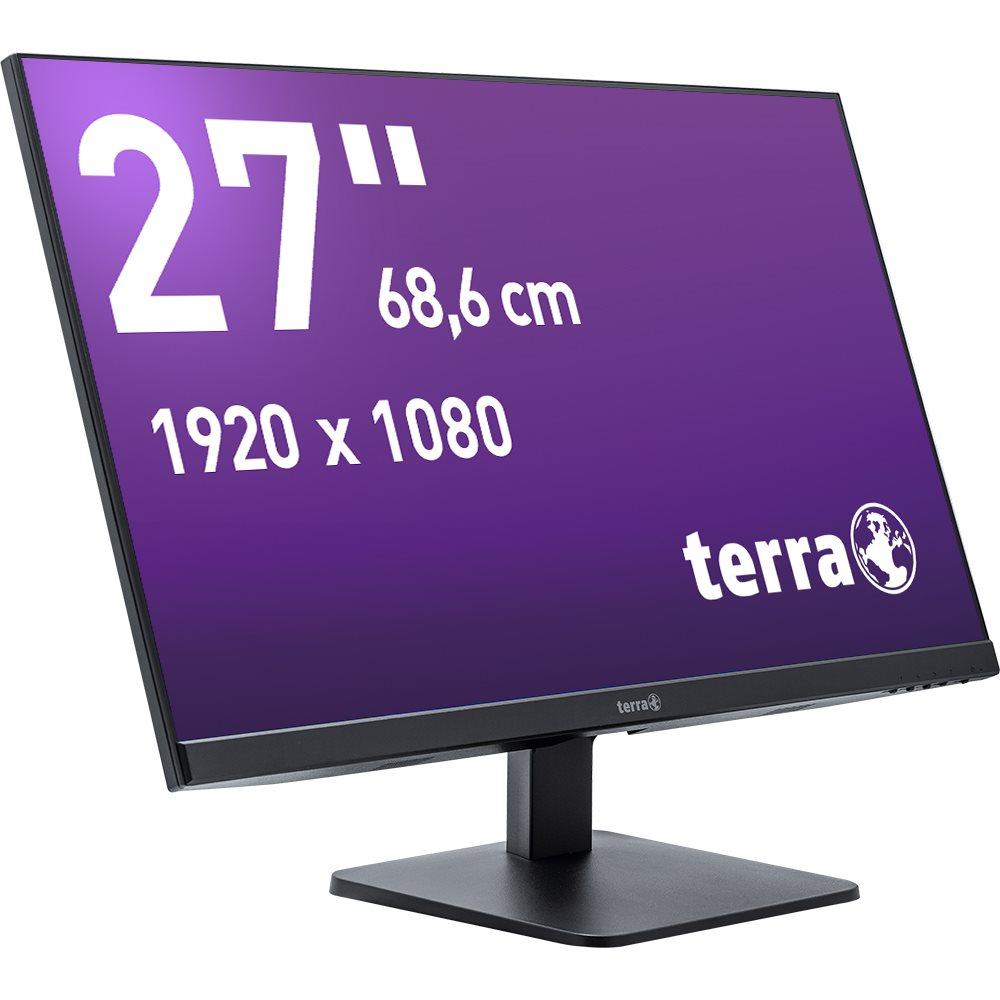 27-inch monitor met 1920x1080 resolutie en Terra-logo.
