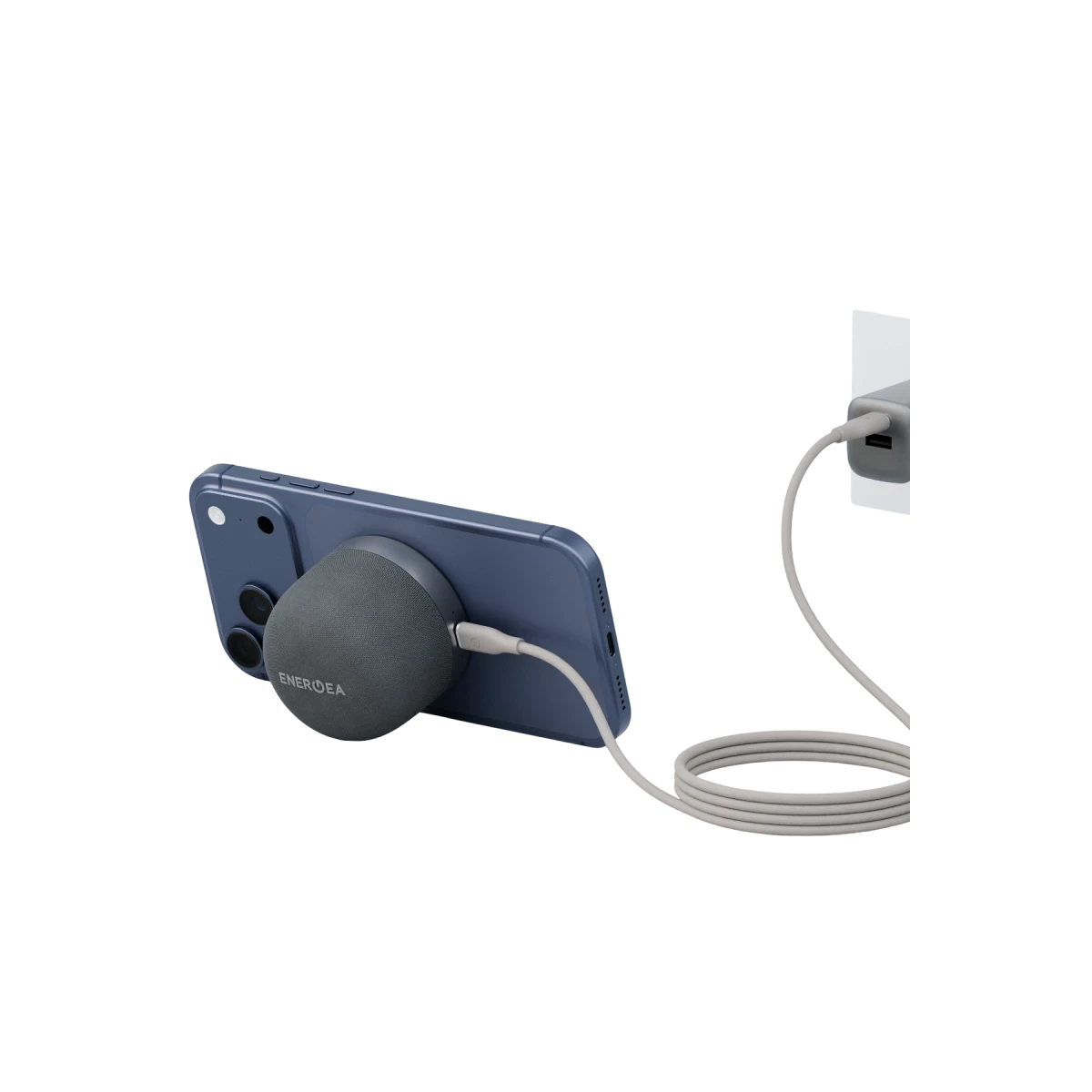 ENERGEA MagAudio Go Plus BT 5.4 Qi Kablosuz Şarj Destekli MagSafe Taşınabilir Hoparlör Gri